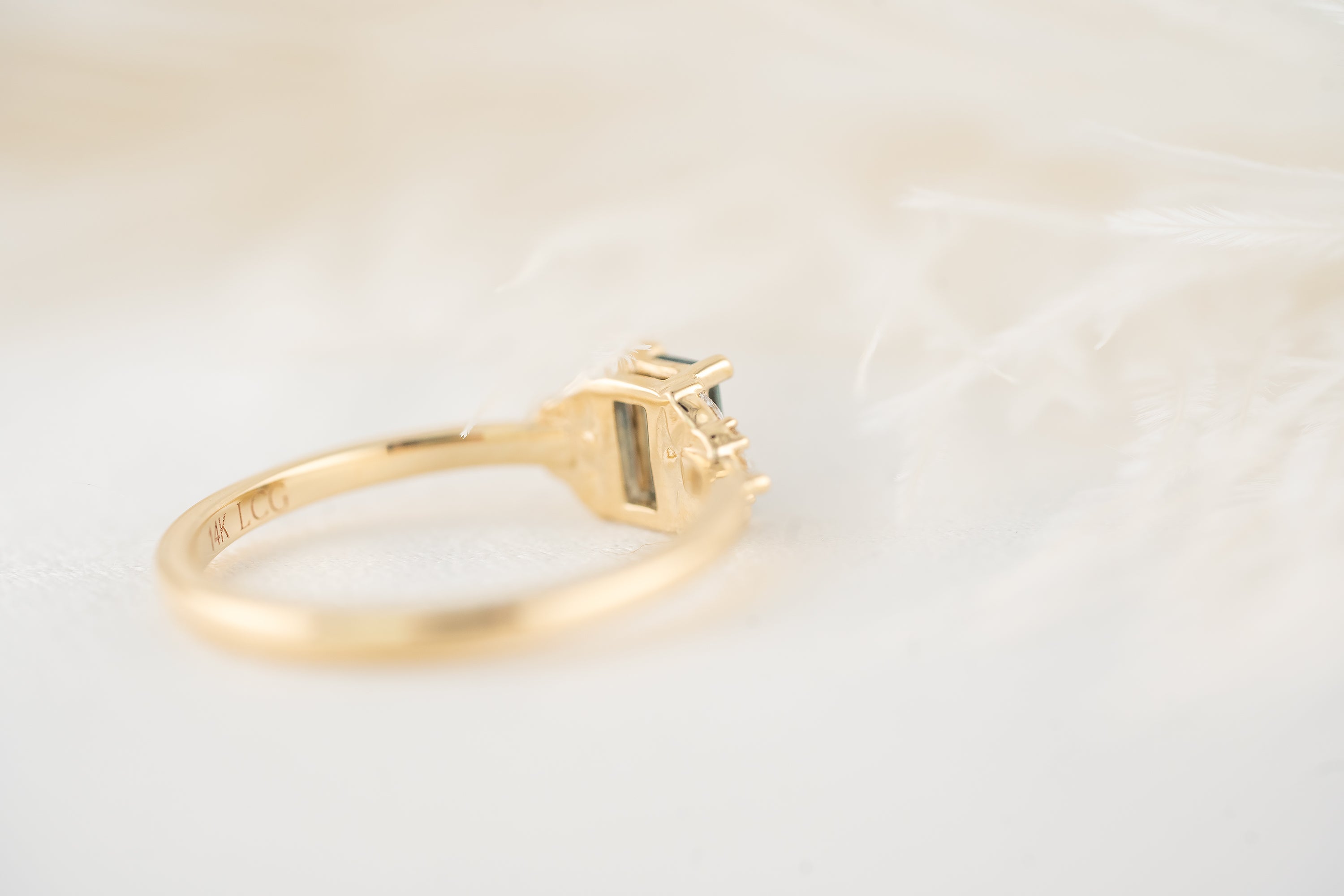 The Meadow Ring | Emerald Cut Montana Sapphire - Lavender Creek Gems