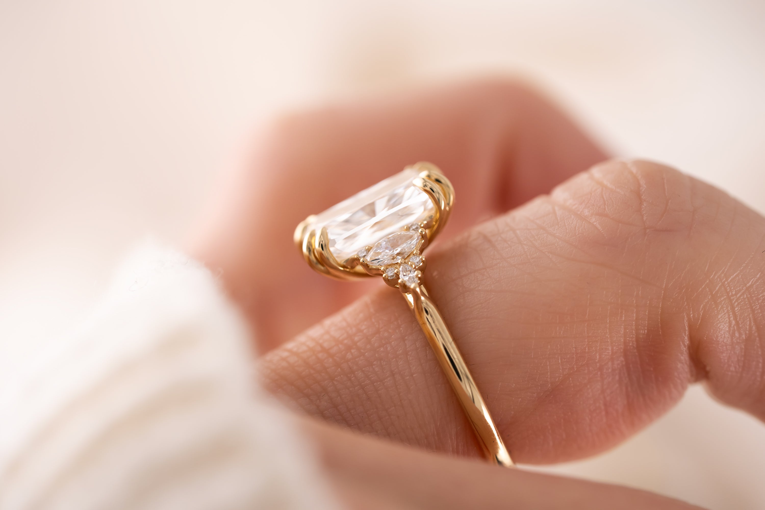 The Maeve Ring | 4.05 CT Elongated Cushion Diamond - Lavender Creek Gems