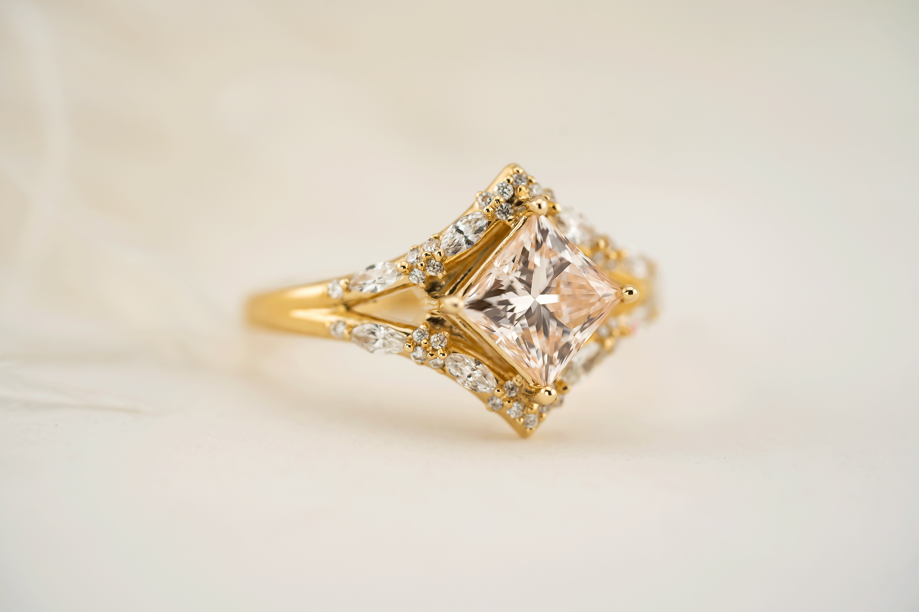 The Oracle Ring | 1.43 CT Princess Pale Pink Diamond - Lavender Creek Gems