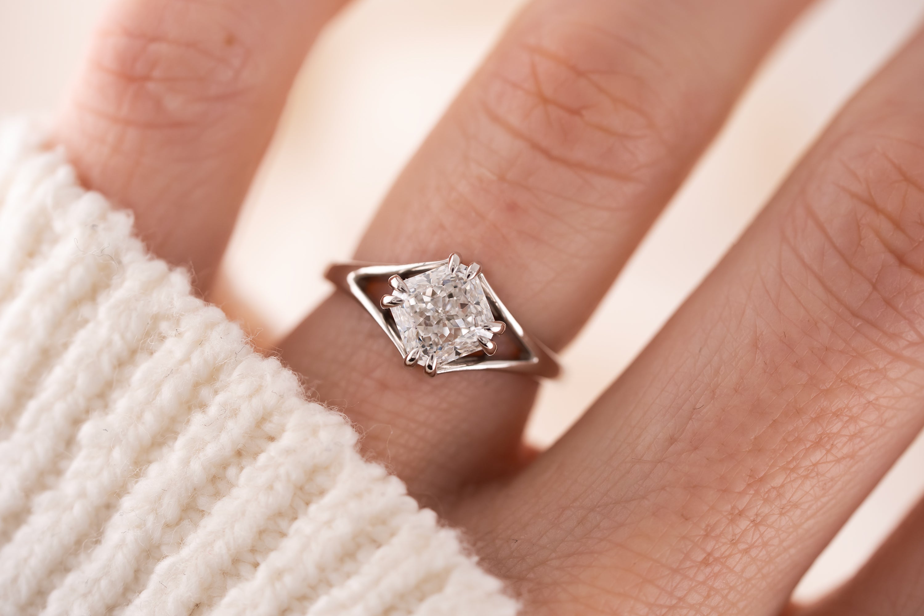 The Willow Ring | 2.06 CT Square Radiant Diamond - Lavender Creek Gems