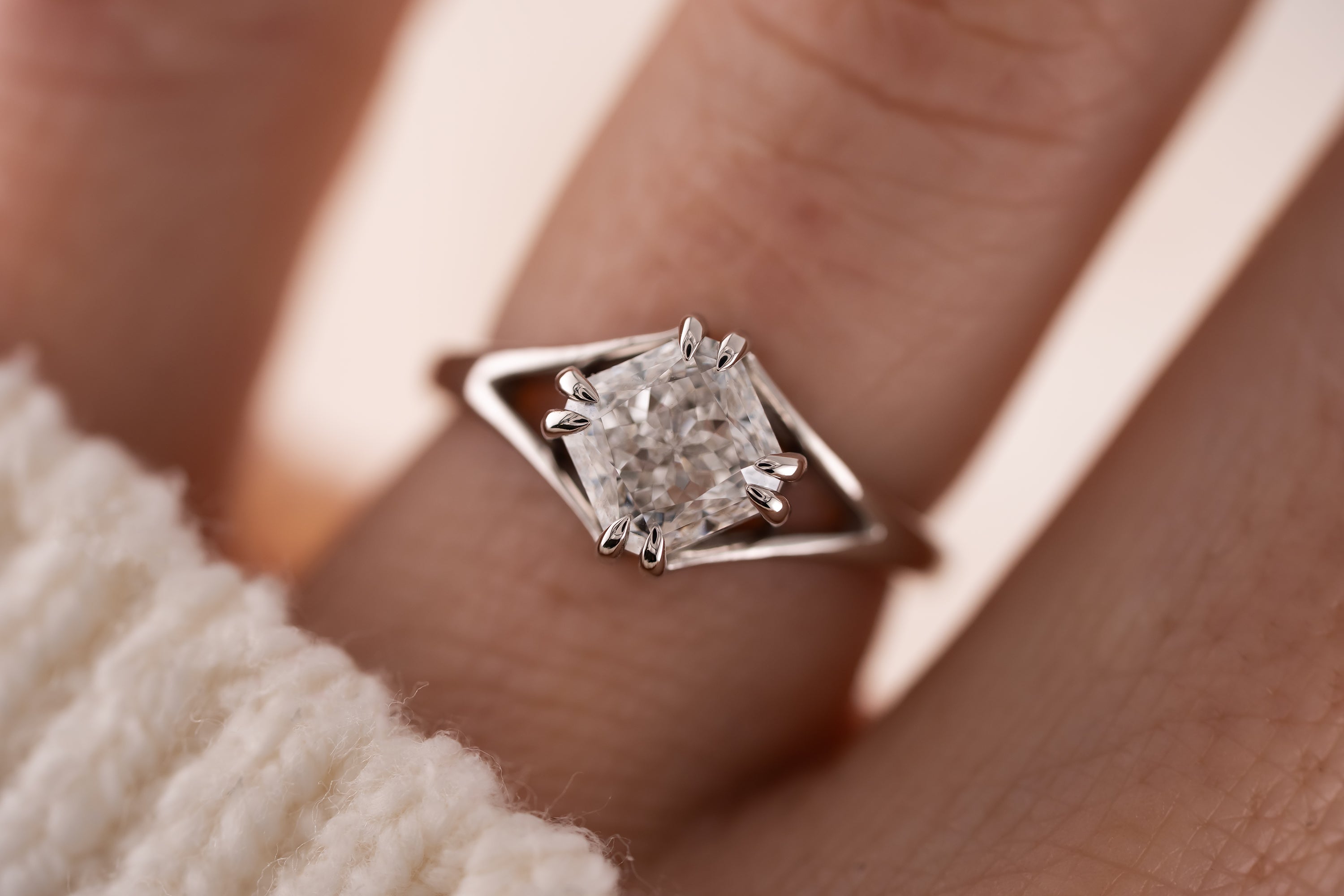 The Willow Ring | 2.06 CT Square Radiant Diamond - Lavender Creek Gems