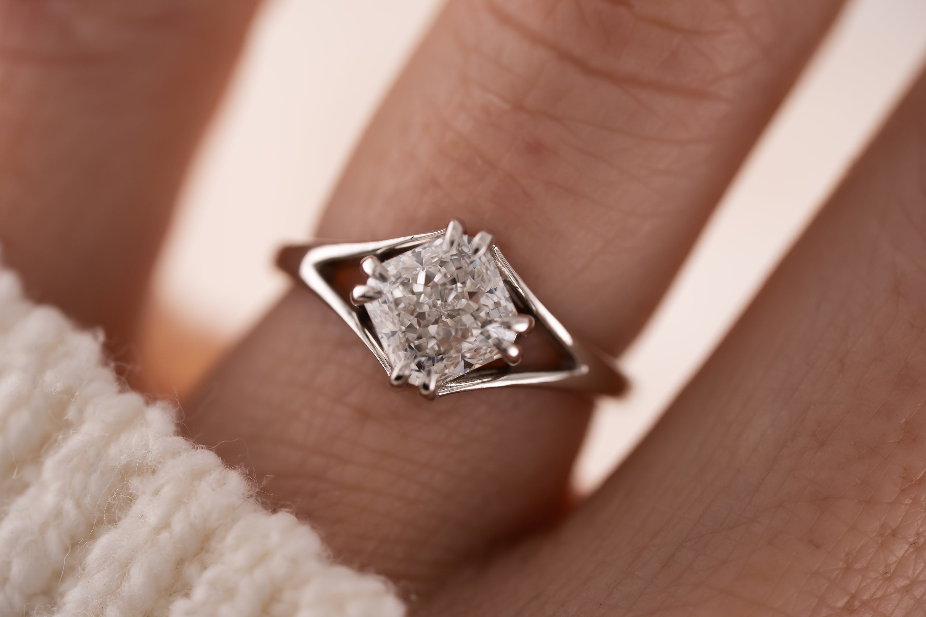 The Willow Ring | 2.06 CT Square Radiant Diamond - Lavender Creek Gems