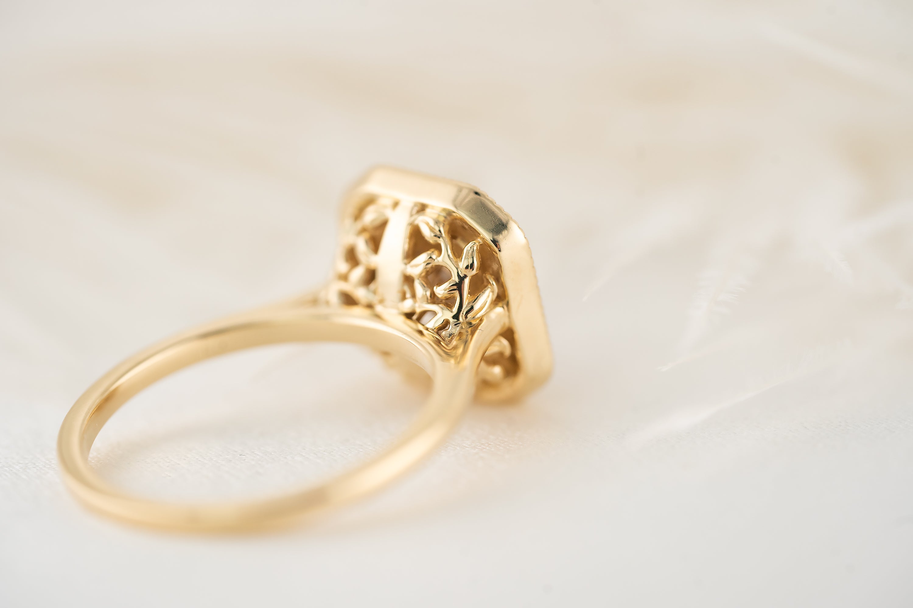 The Satine Ring | 2.3 CT Asscher Champagne Diamond - Lavender Creek Gems