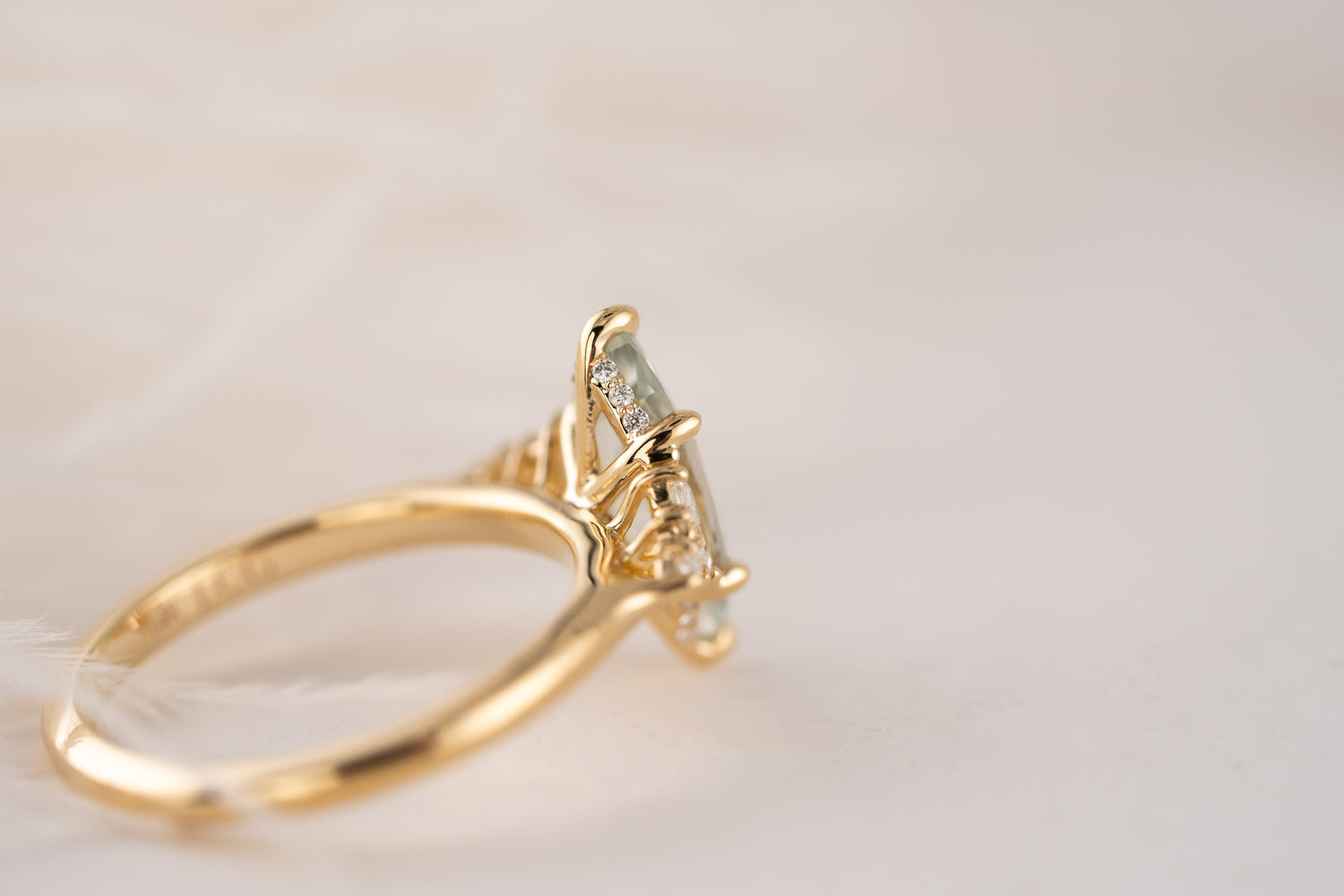 The Maeve Ring | 1.7 CT Marquise Mint Sapphire