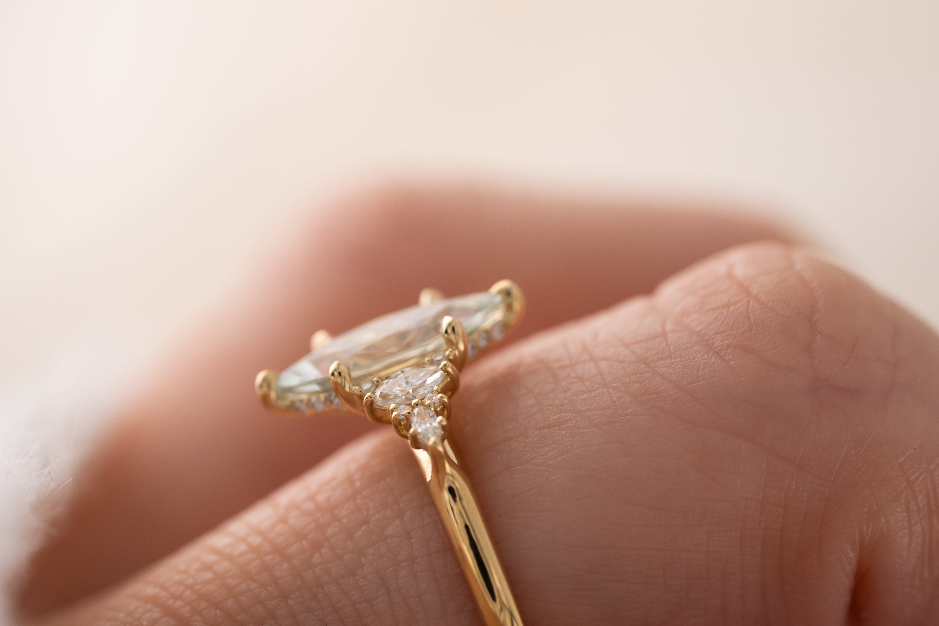 The Maeve Ring | 1.7 CT Marquise Mint Sapphire