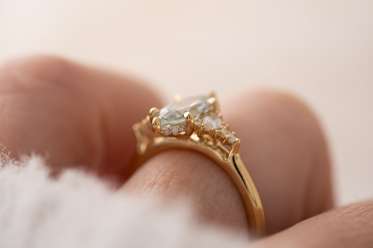 The Maeve Ring | 1.7 CT Marquise Mint Sapphire