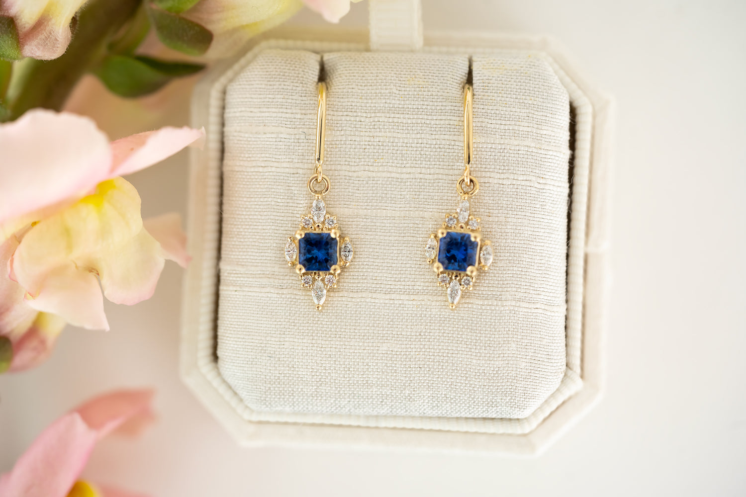 The Hera Dangle Earrings | Royal Blue Sapphire - Lavender Creek Gems