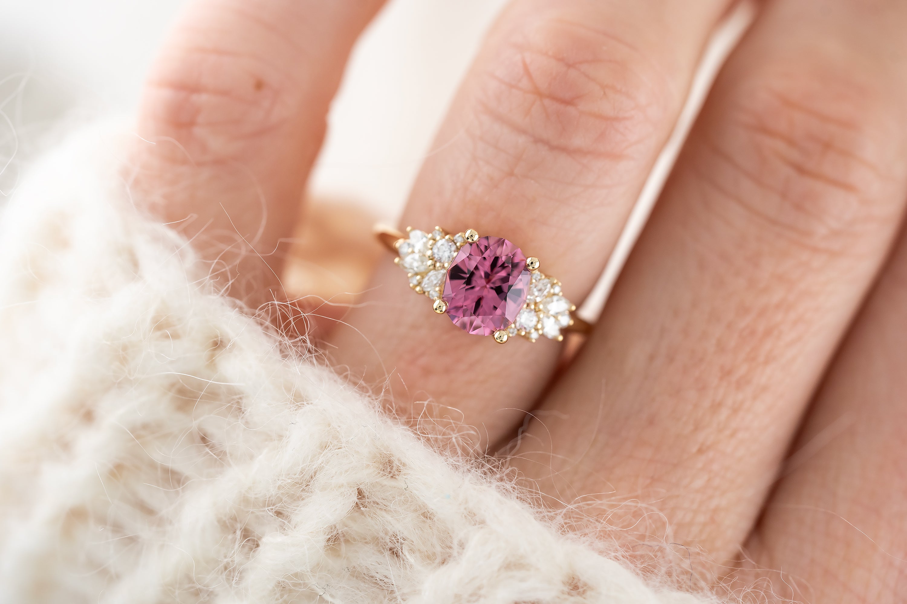The Rosalie Ring | 2 CT Oval Pink Spinel - Lavender Creek Gems