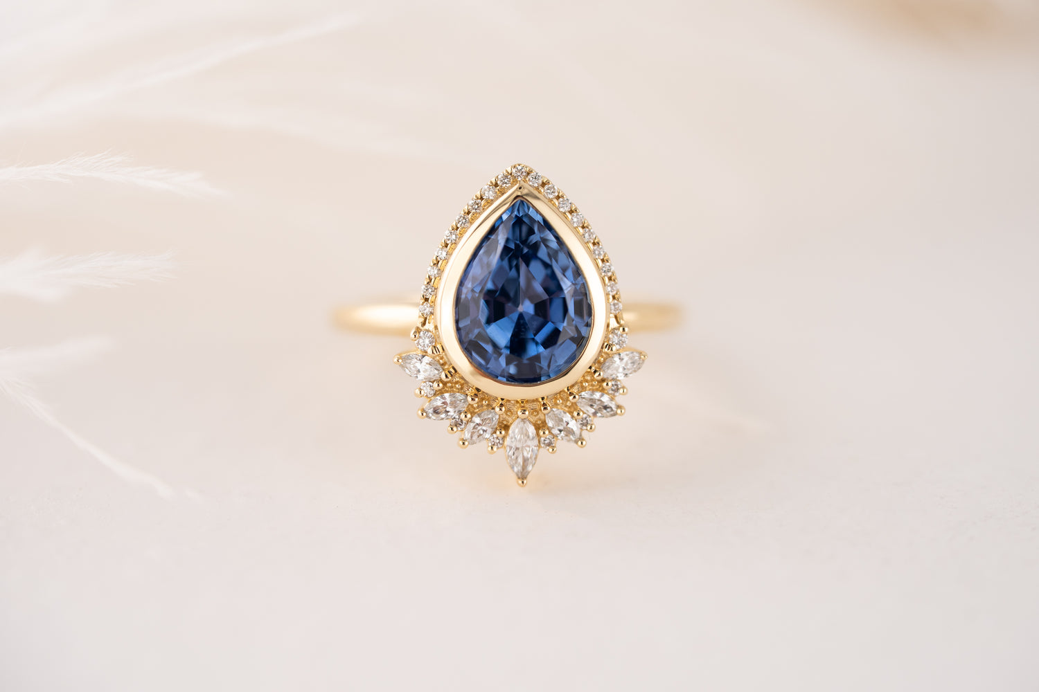 The Penelope Ring | 2.78 CT Pear Blue Sapphire