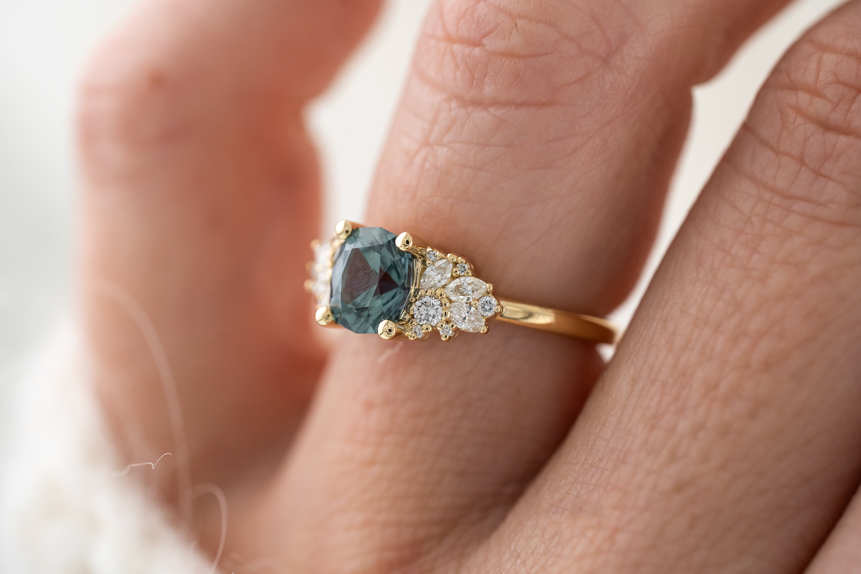 The Rosalie Ring | 1.66 CT Oval Blue Sapphire - Lavender Creek Gems