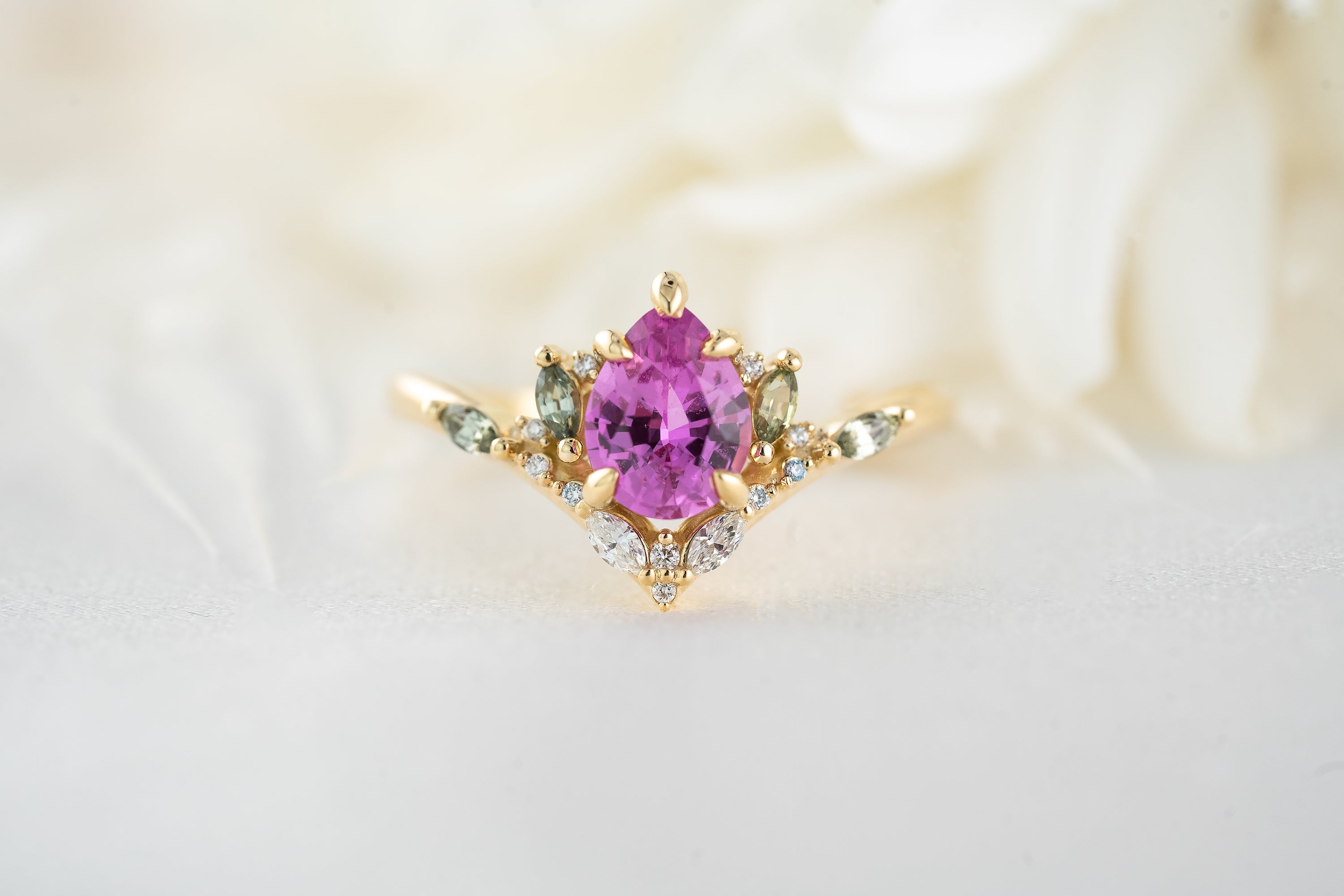 The Aurora Ring | 1.1 CT Pink Sapphire - Lavender Creek Gems