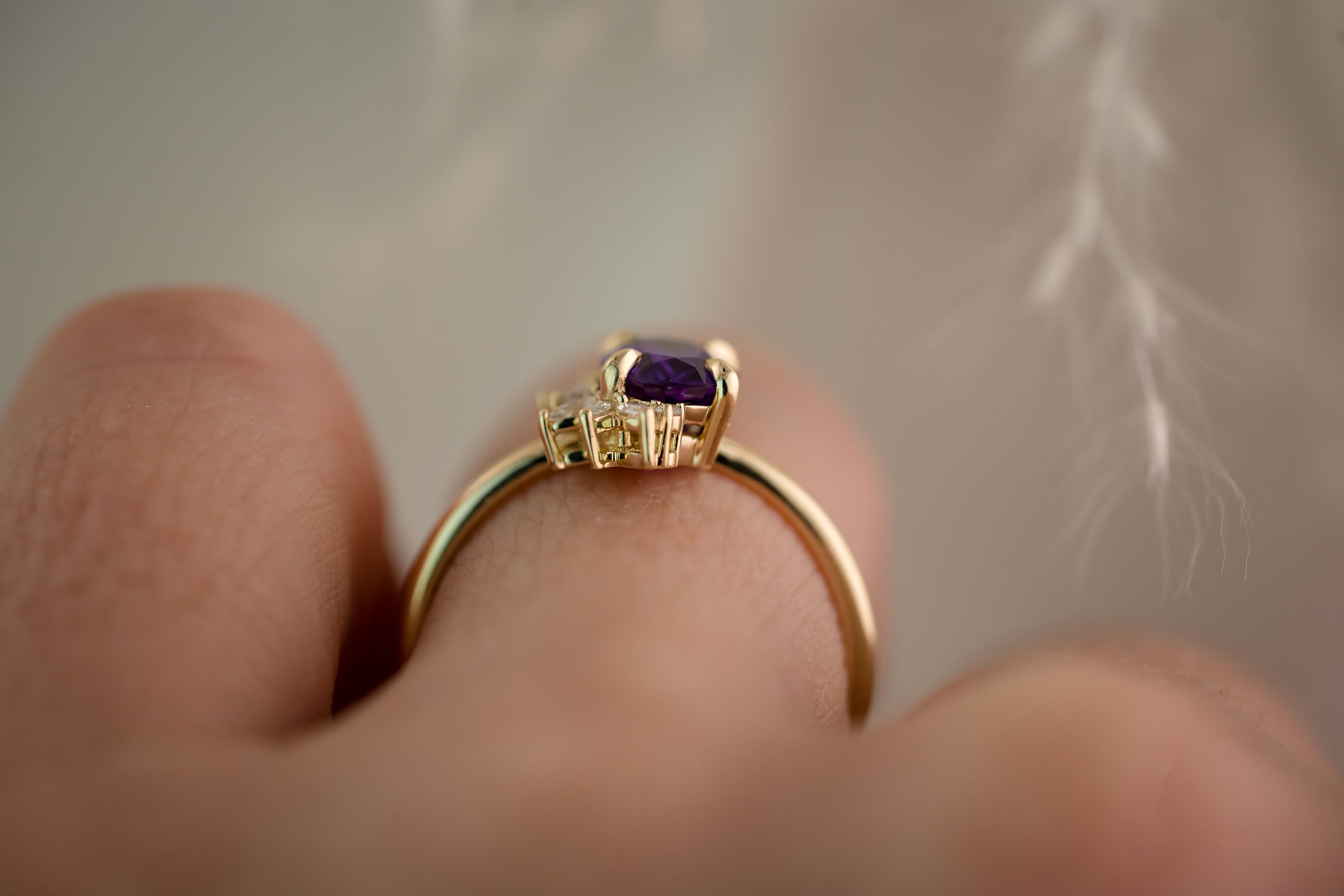 The Jade Ring | 1.41 CT Purple Oval Sapphire - Lavender Creek Gems
