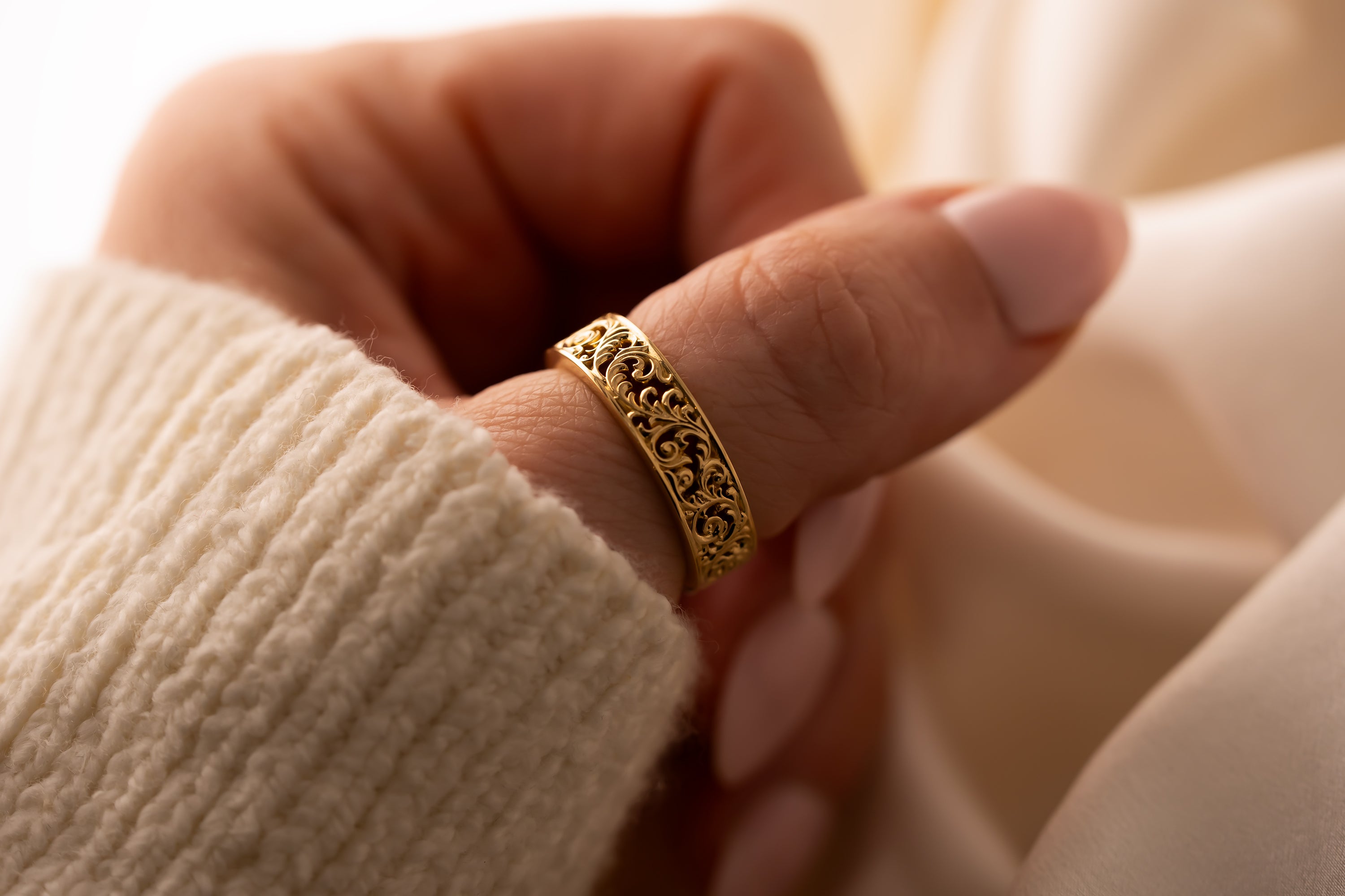 The Gilded Scroll Band - Lavender Creek Gems