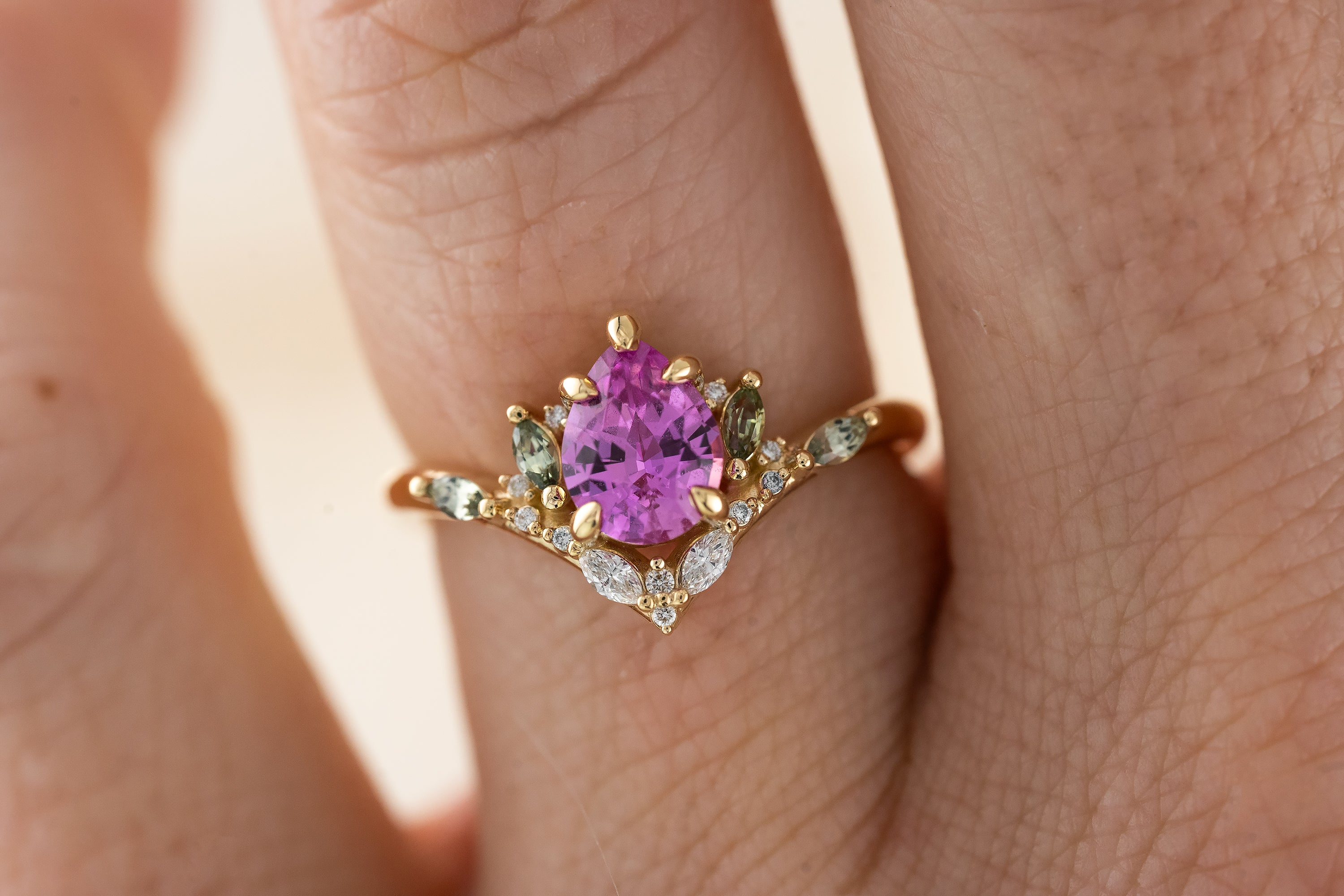 The Aurora Ring | 1.1 CT Pink Sapphire - Lavender Creek Gems