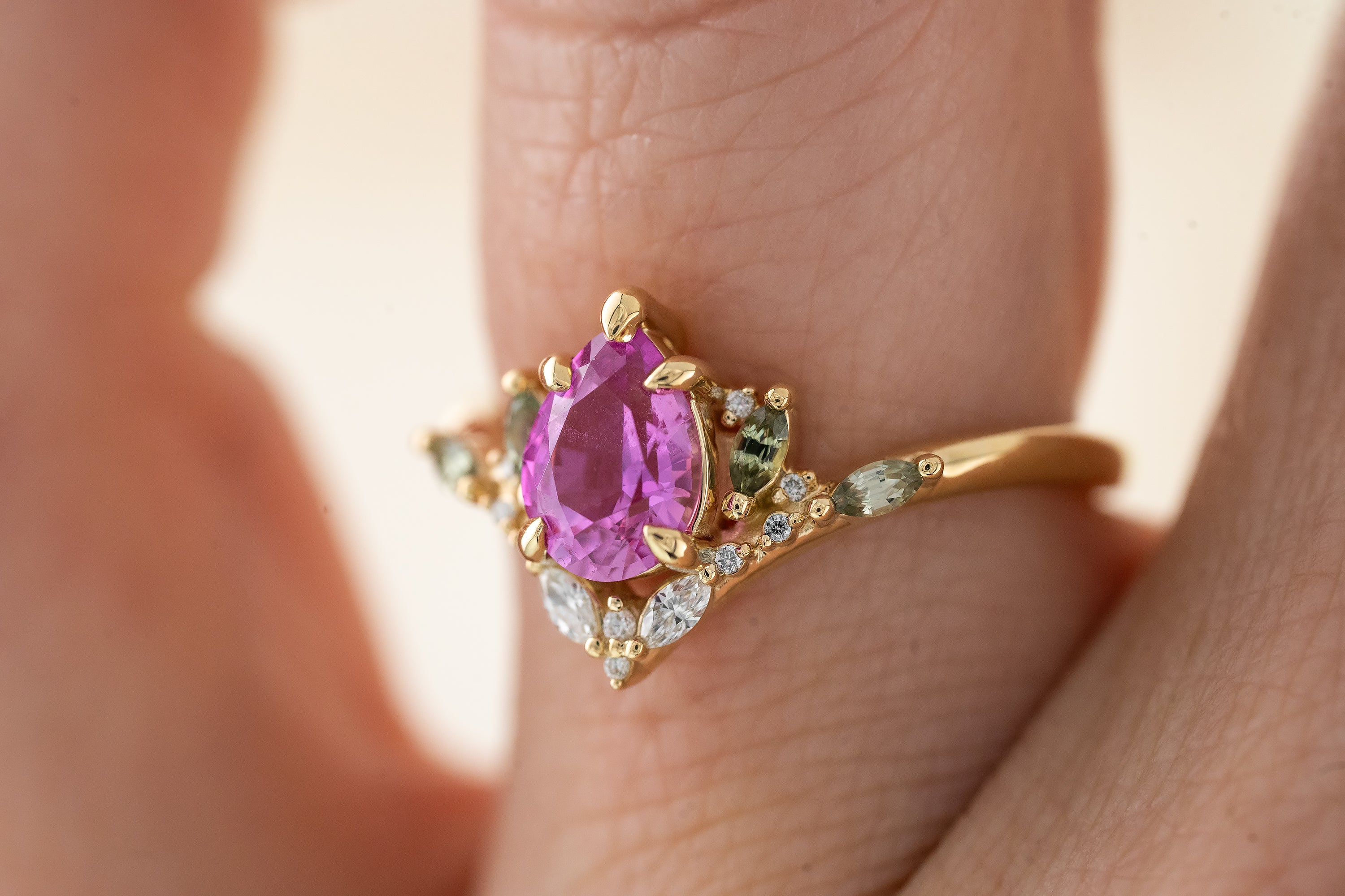 The Aurora Ring | 1.1 CT Pink Sapphire - Lavender Creek Gems