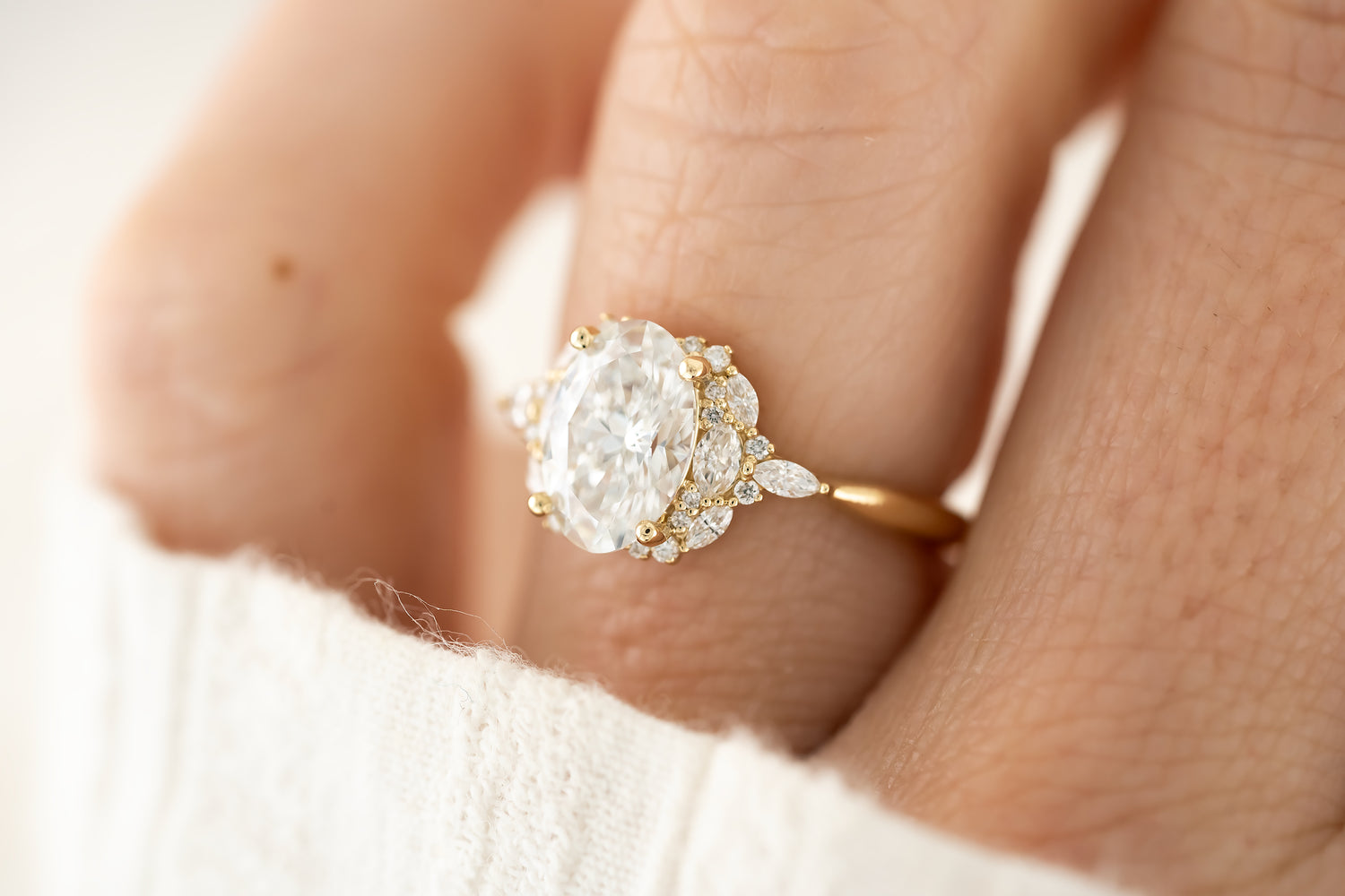 The Nestia Ring - 1.59 CT Oval Lab Diamond - Lavender Creek Gems