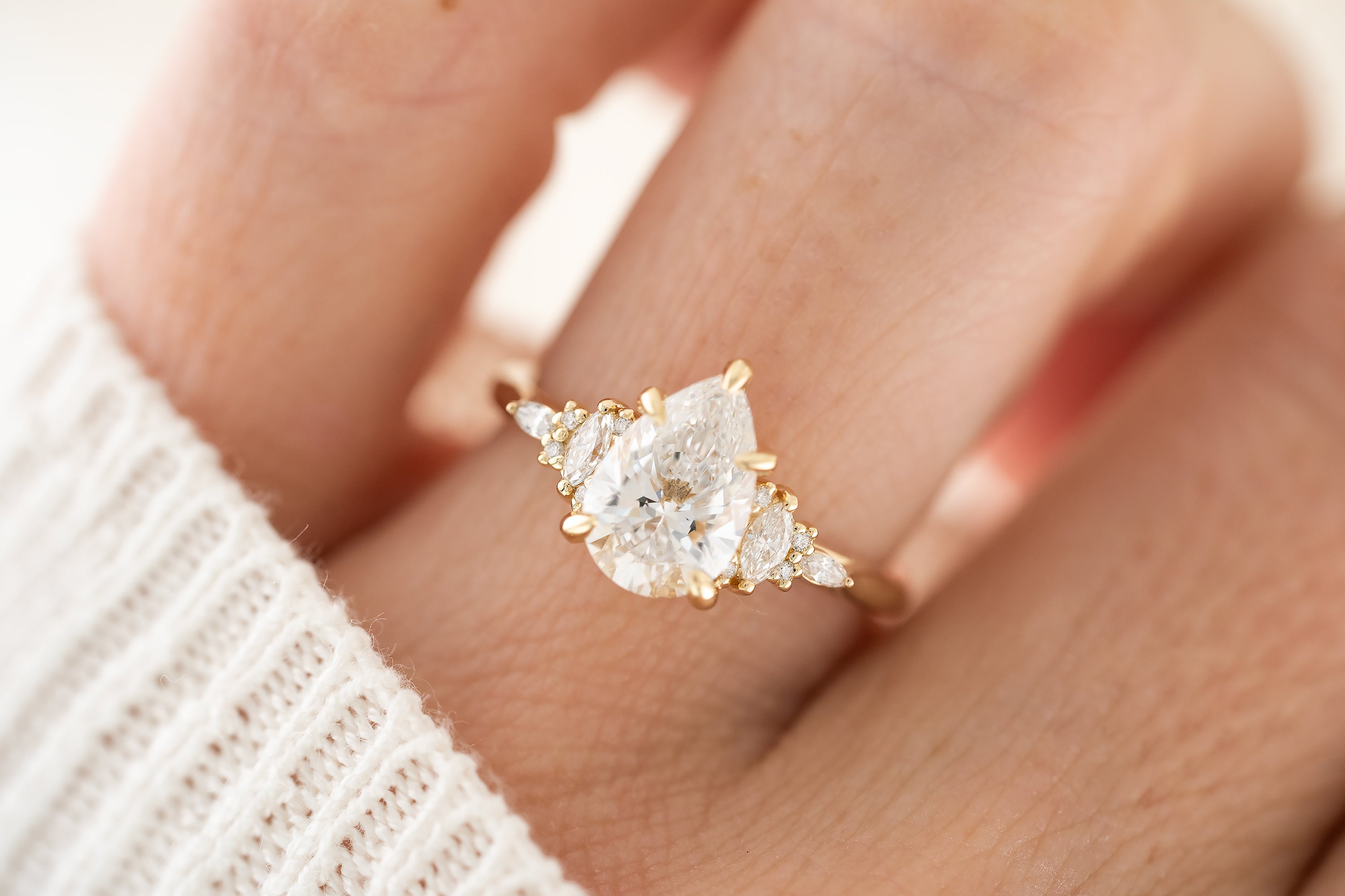 The Maeve Ring | 1.6 CT Pear Lab Diamond - Lavender Creek Gems
