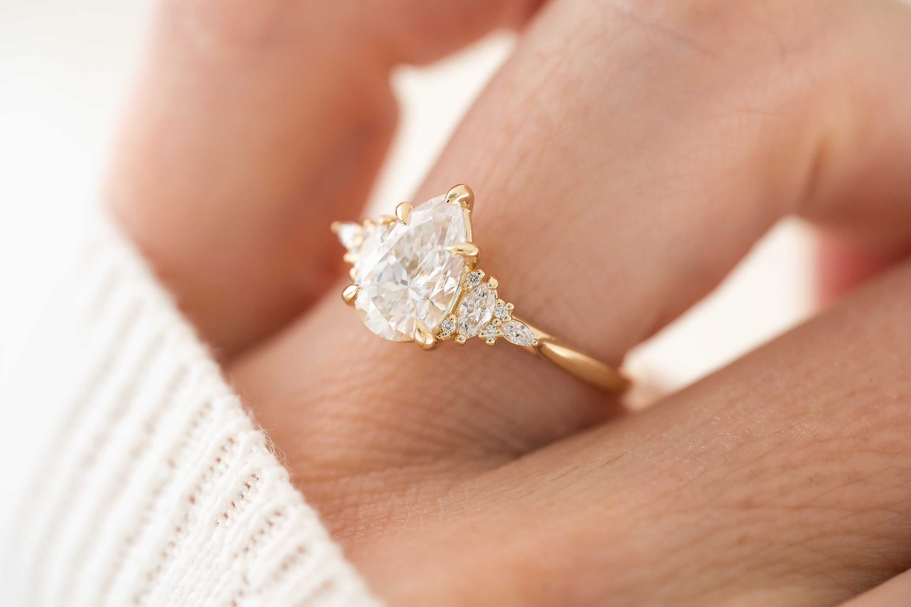 The Maeve Ring | 1.6 CT Pear Lab Diamond - Lavender Creek Gems