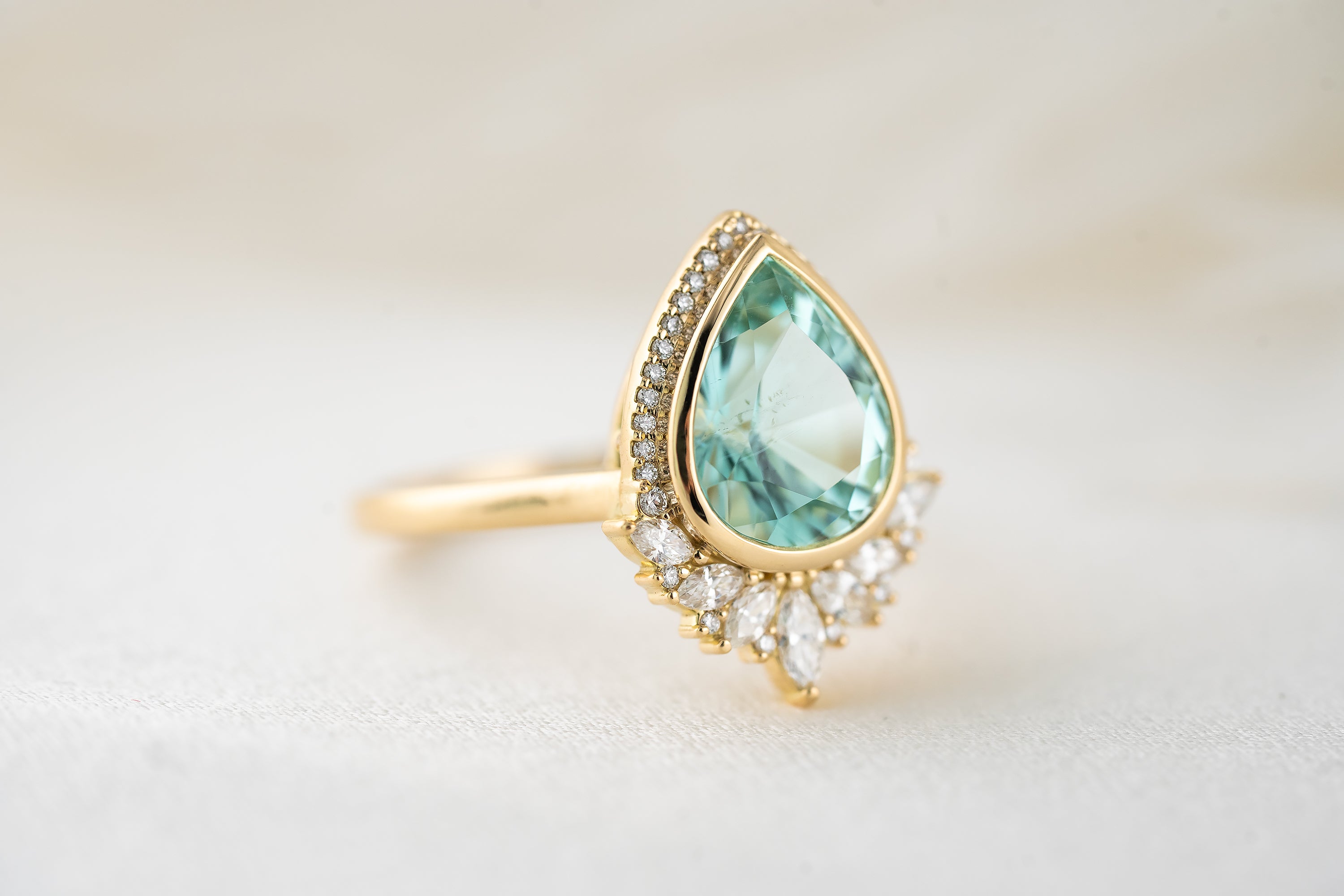 The Penelope Ring | 2.7 CT Pear Paraiba Tourmaline - Lavender Creek Gems