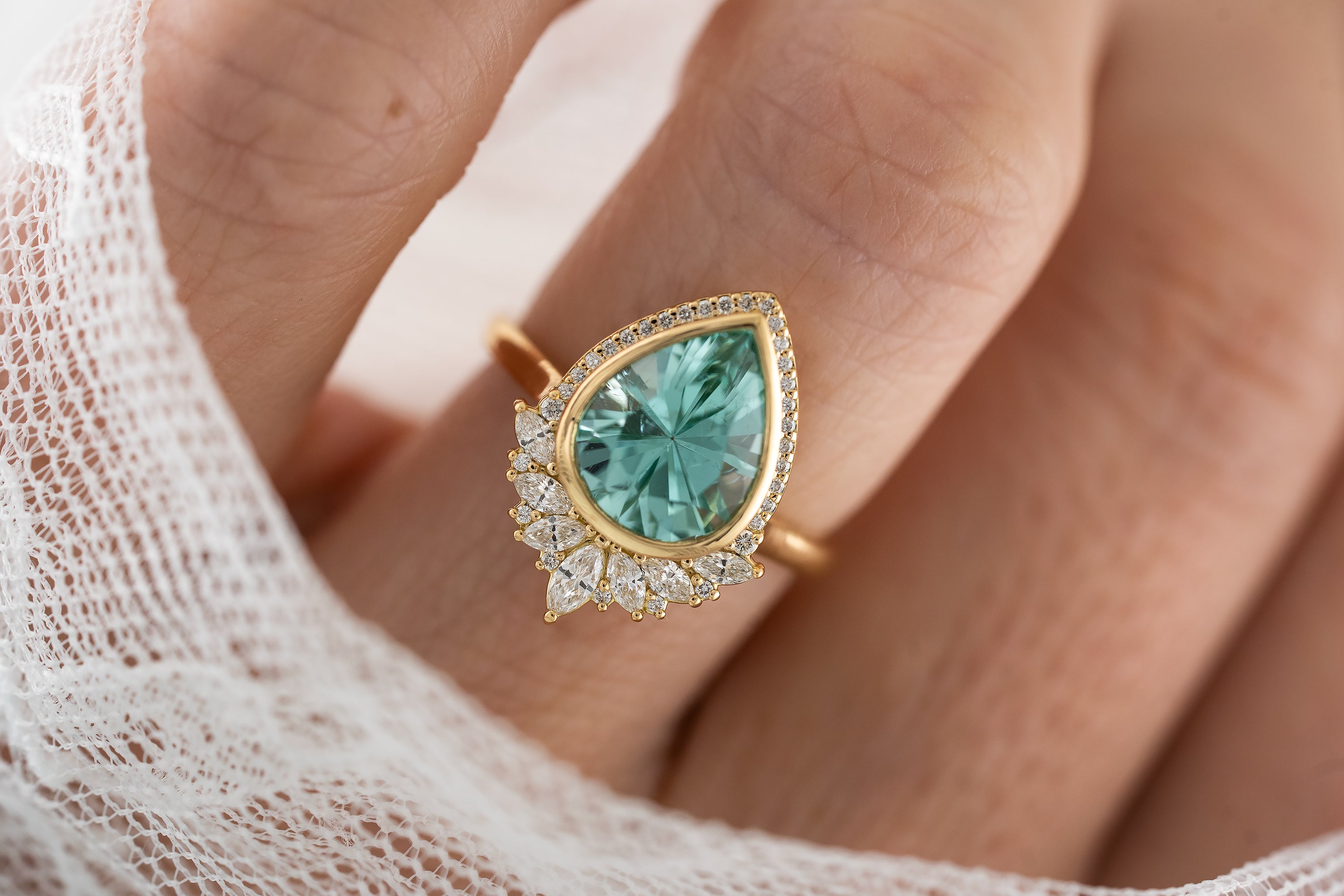 The Penelope Ring | 2.7 CT Pear Paraiba Tourmaline - Lavender Creek Gems