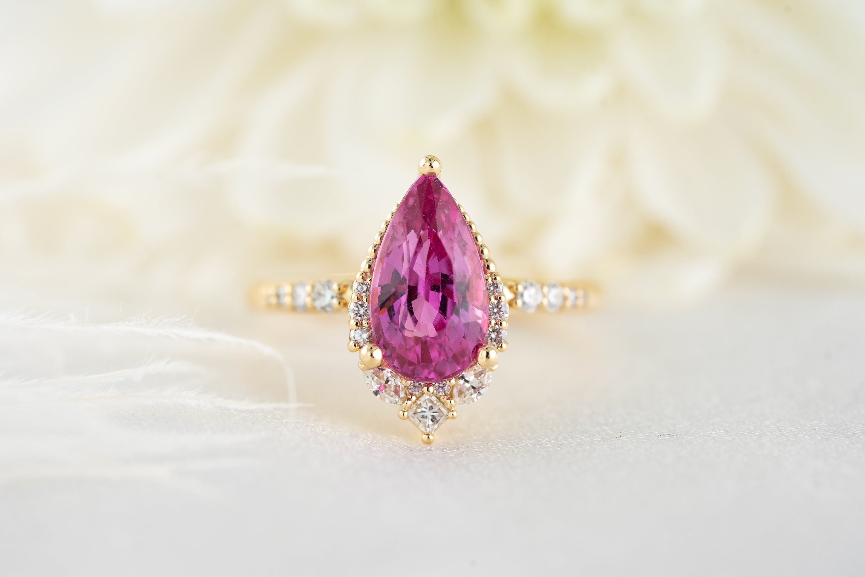 The Charlotte Ring | 3.16 Hot Pink Sapphire - Lavender Creek Gems