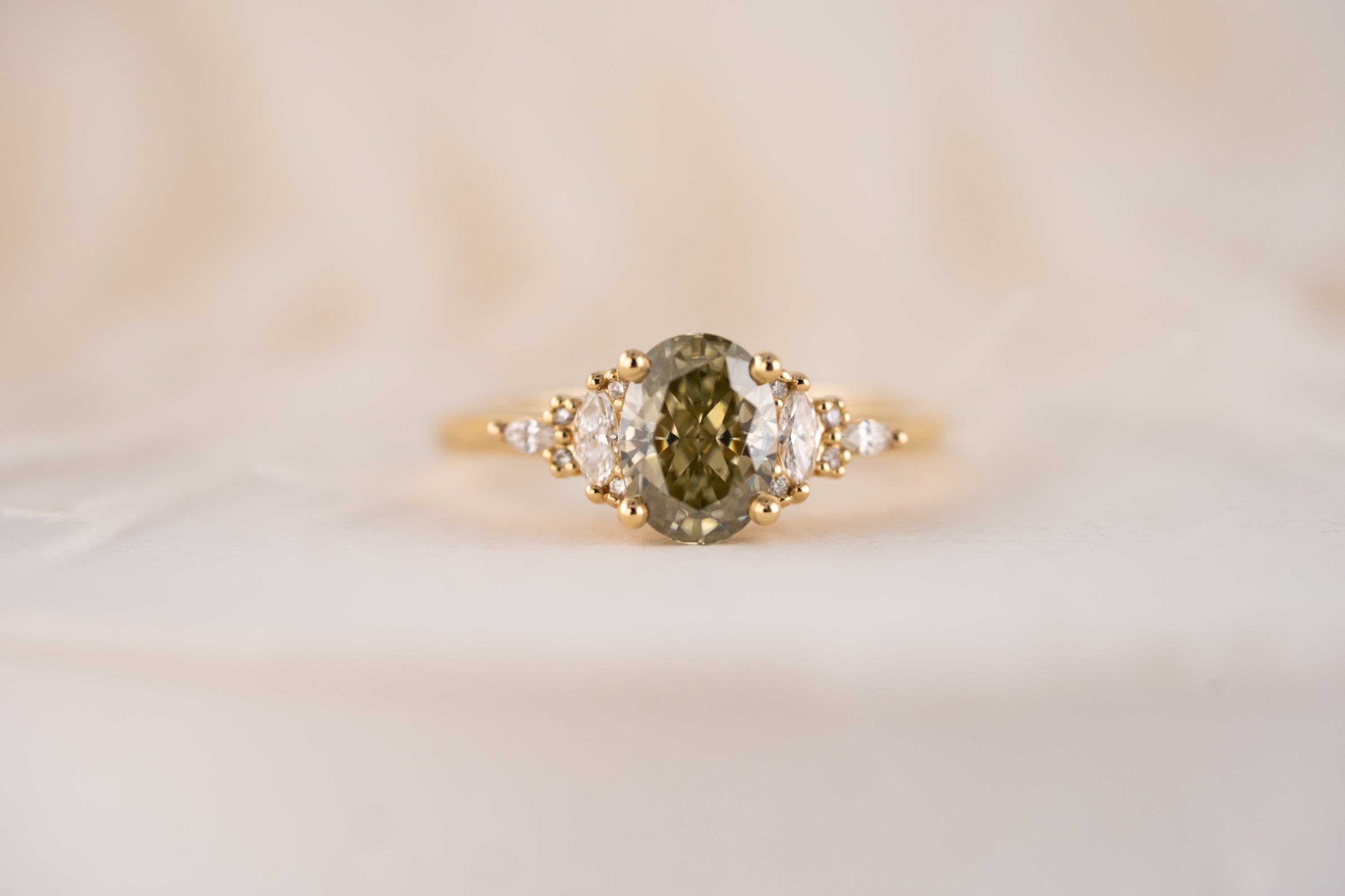 The Maeve Ring | Oval Colored Moissanite - Lavender Creek Gems