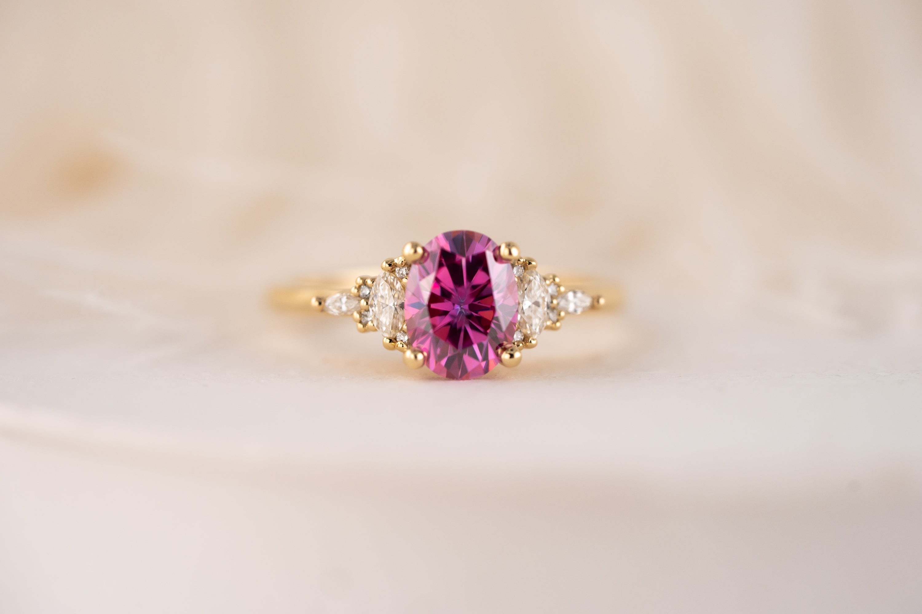 The Maeve Ring | Oval Colored Moissanite - Lavender Creek Gems