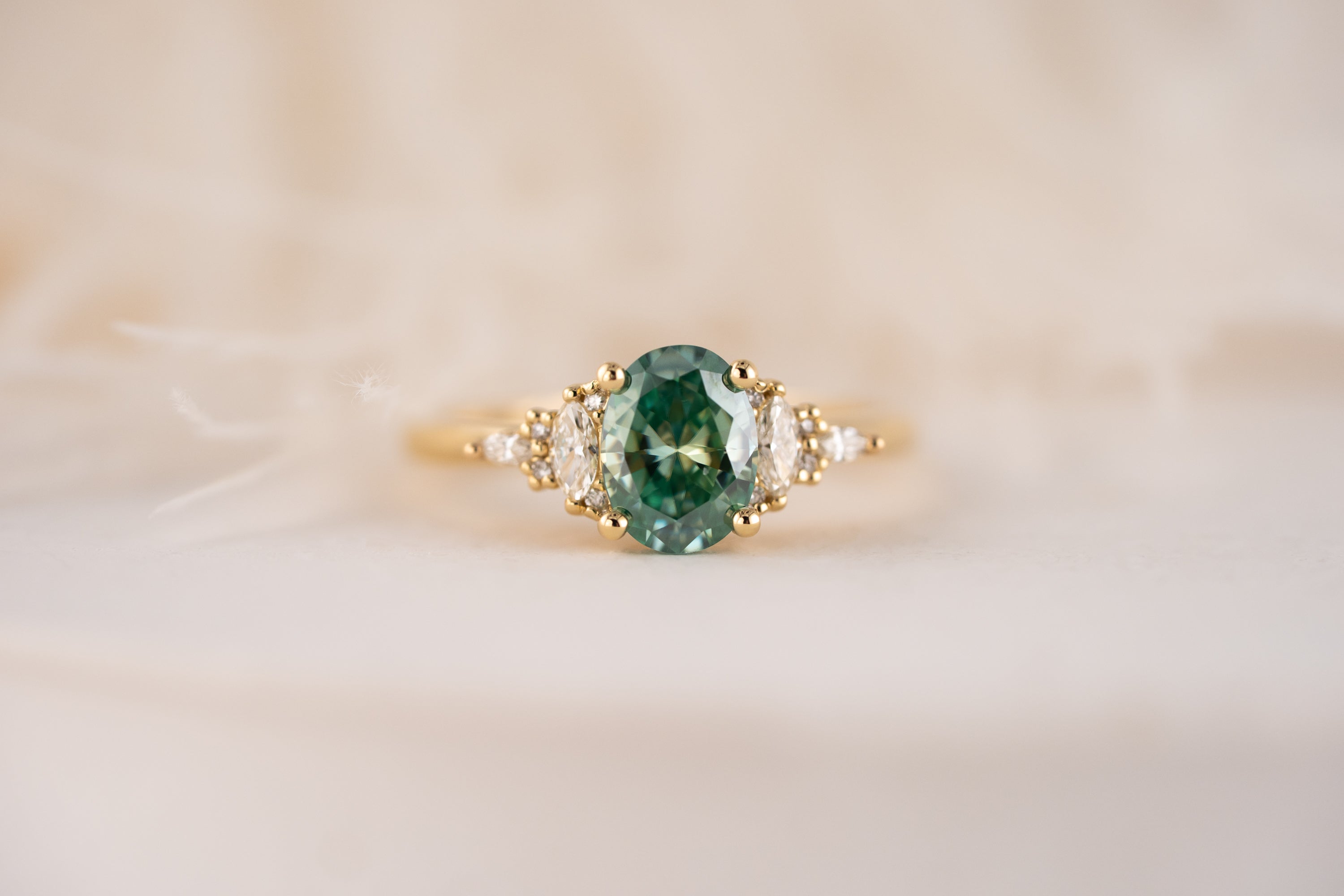 The Maeve Ring | Oval Colored Moissanite - Lavender Creek Gems