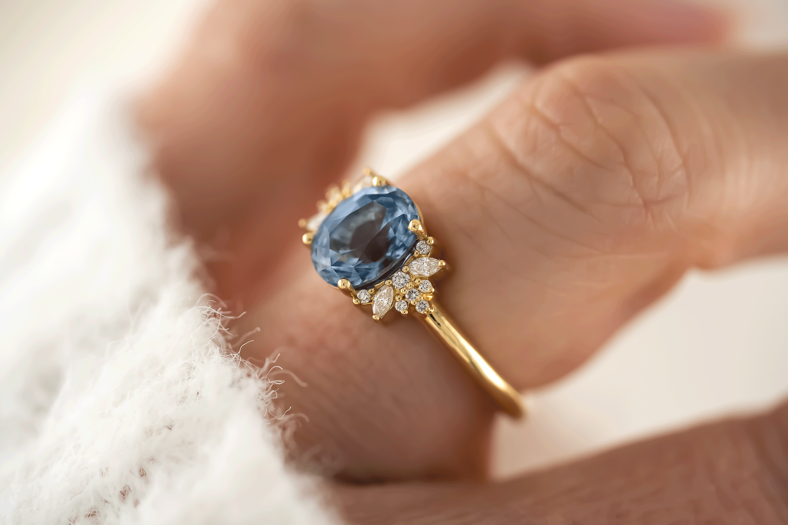 The Reverie Ring | 2.28 CT Oval Blue Sapphire - Lavender Creek Gems
