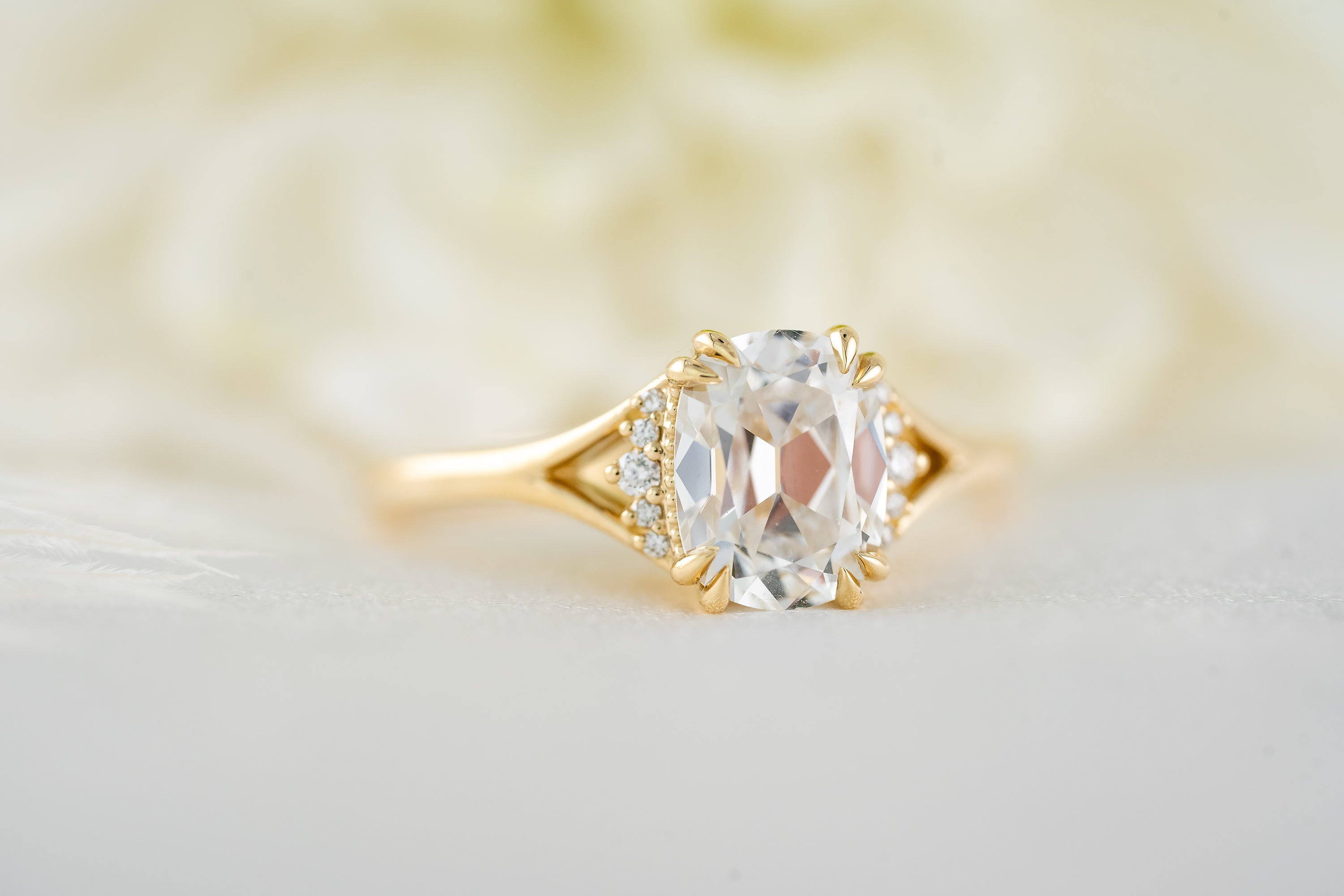 The Serendipity Ring | 1.6 CT Antique Cushion Diamond - Lavender Creek Gems