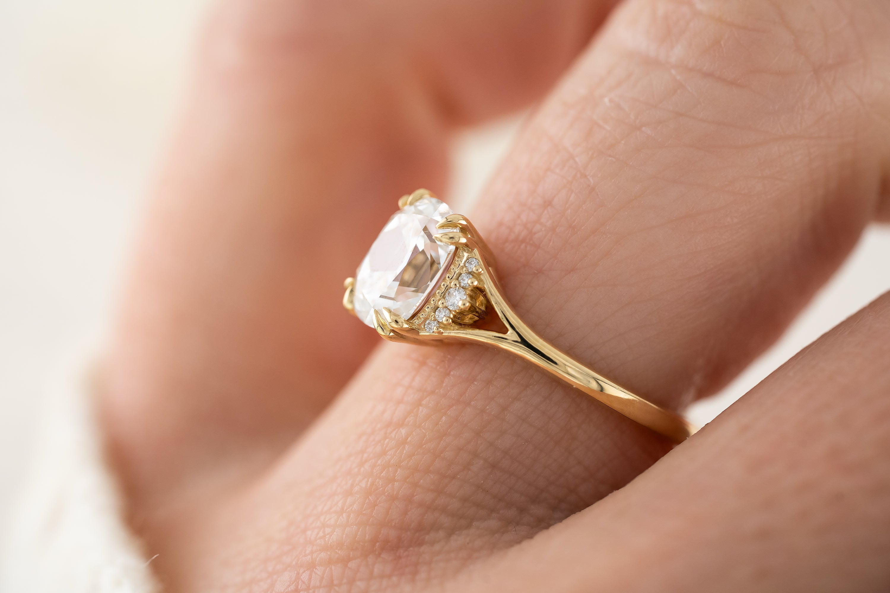 The Serendipity Ring | 1.6 CT Antique Cushion Diamond - Lavender Creek Gems