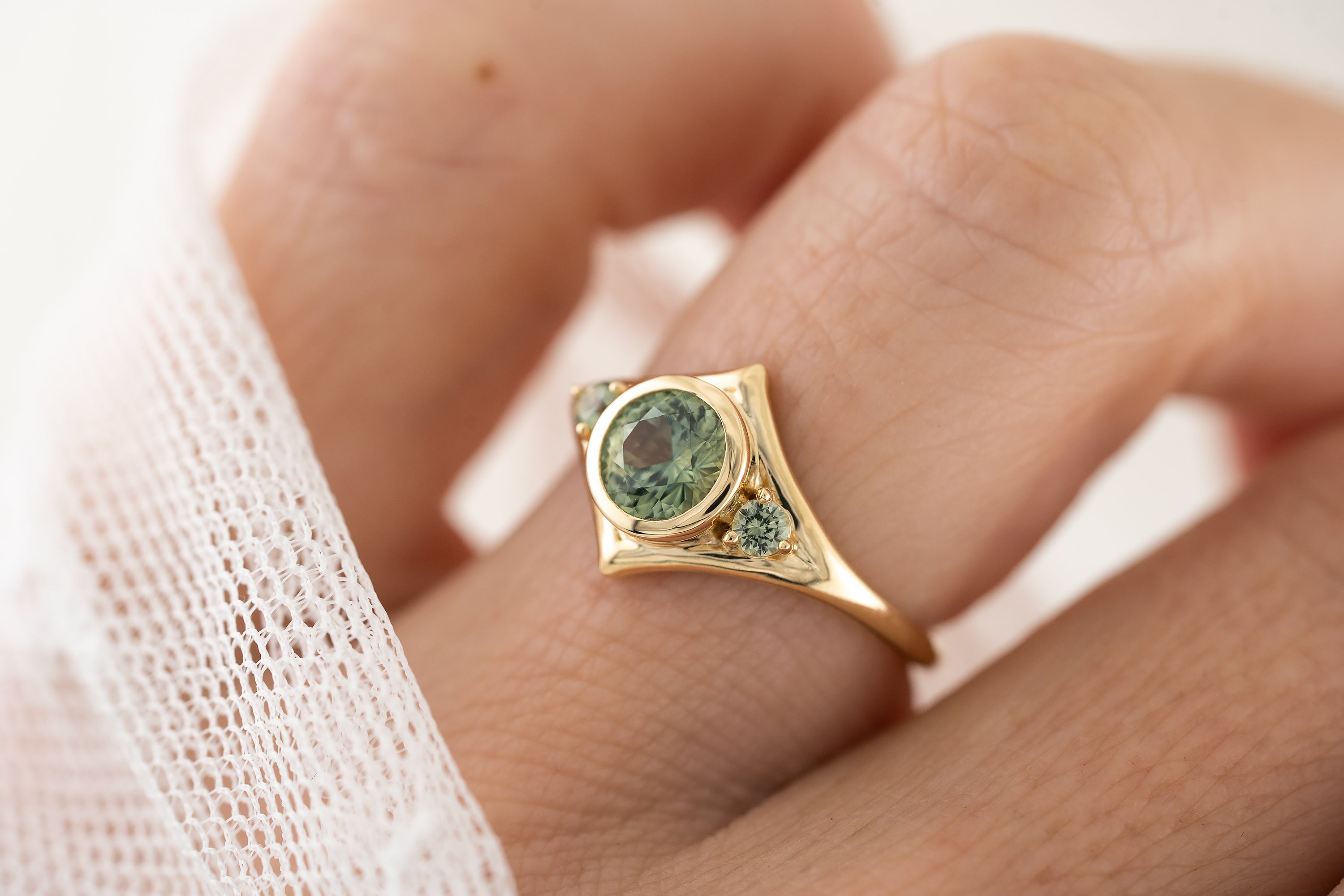 The Roxy Ring | Teal Montana Sapphire - Lavender Creek Gems