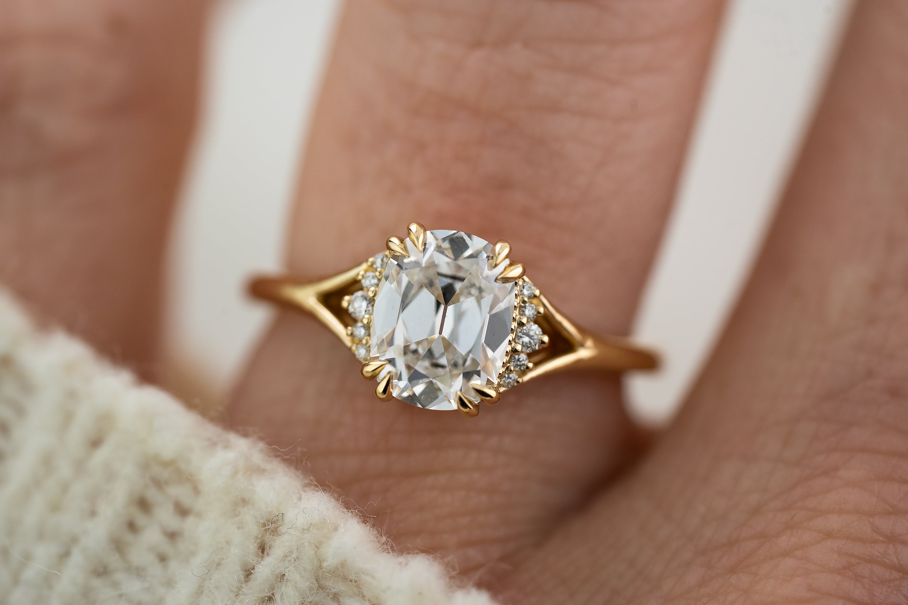 The Serendipity Ring | 1.6 CT Antique Cushion Diamond - Lavender Creek Gems