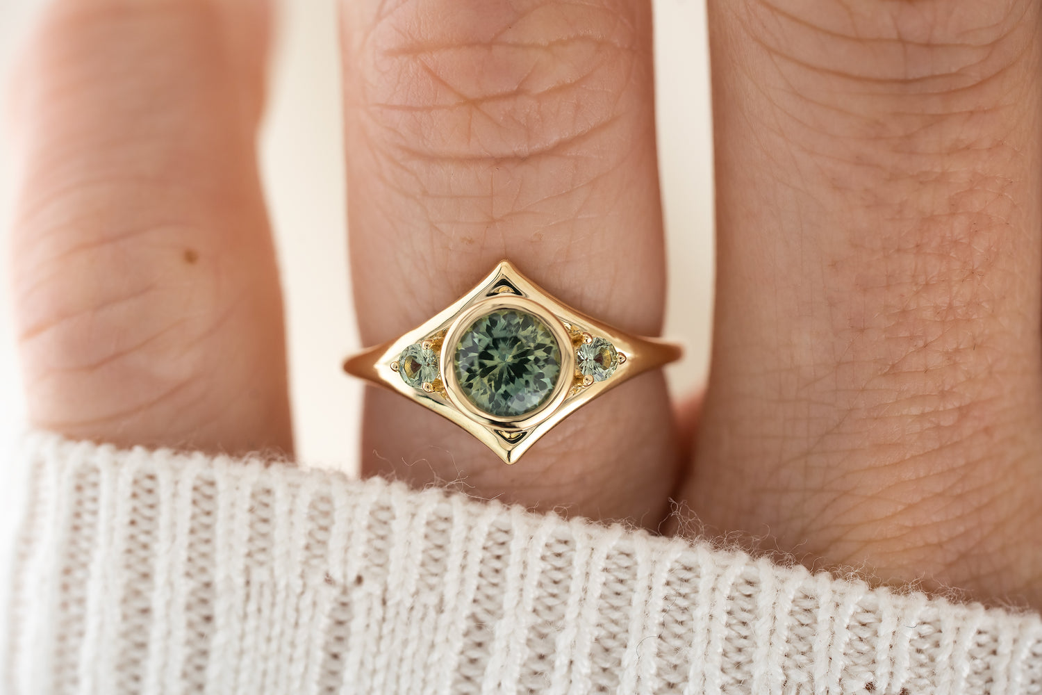 The Roxy Ring | Teal Montana Sapphire - Lavender Creek Gems