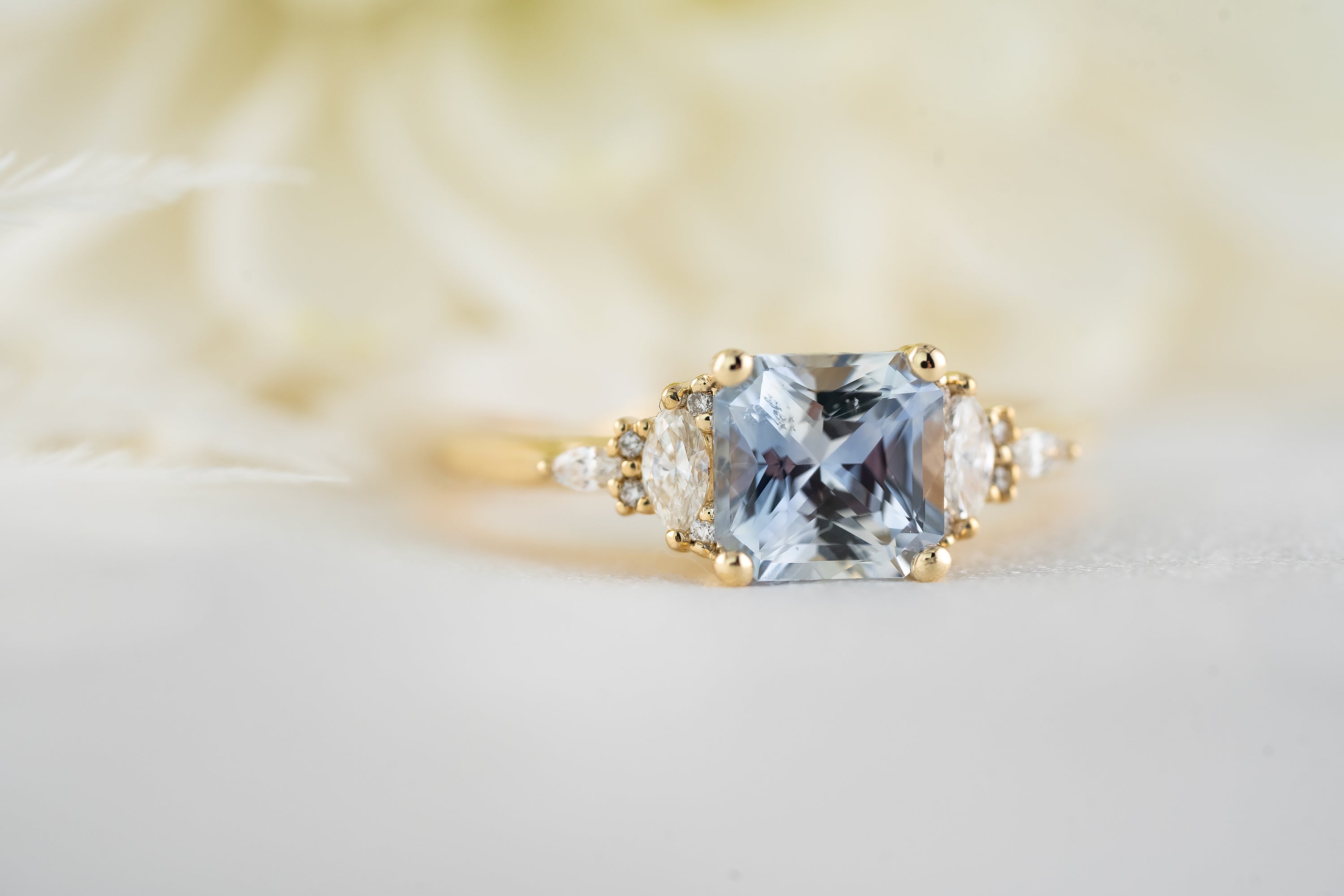 The Maeve Ring | 1.82 CT Square Radiant Bi-color Sapphire - Lavender Creek Gems
