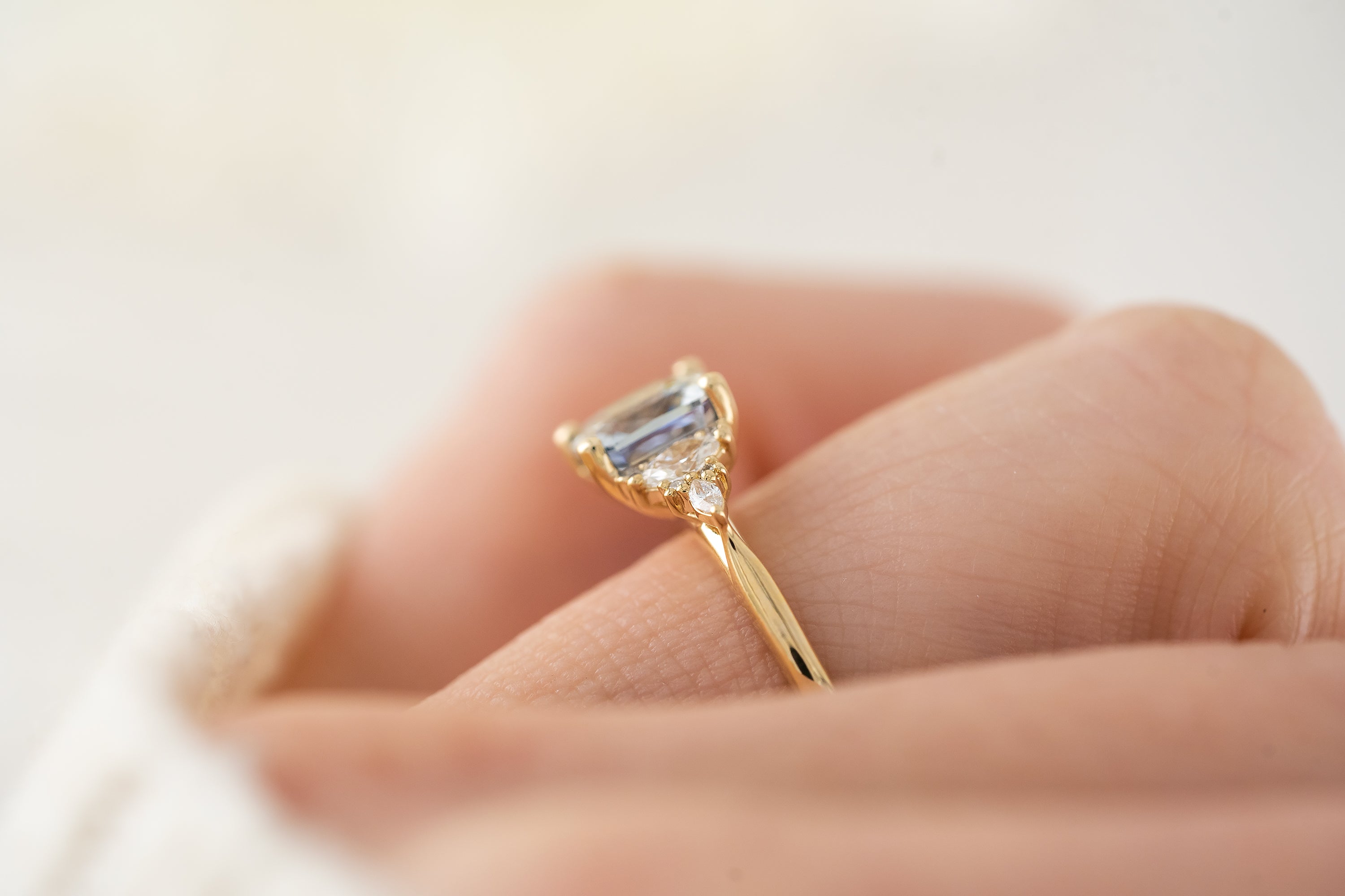 The Maeve Ring | 1.82 CT Square Radiant Bi-color Sapphire - Lavender Creek Gems