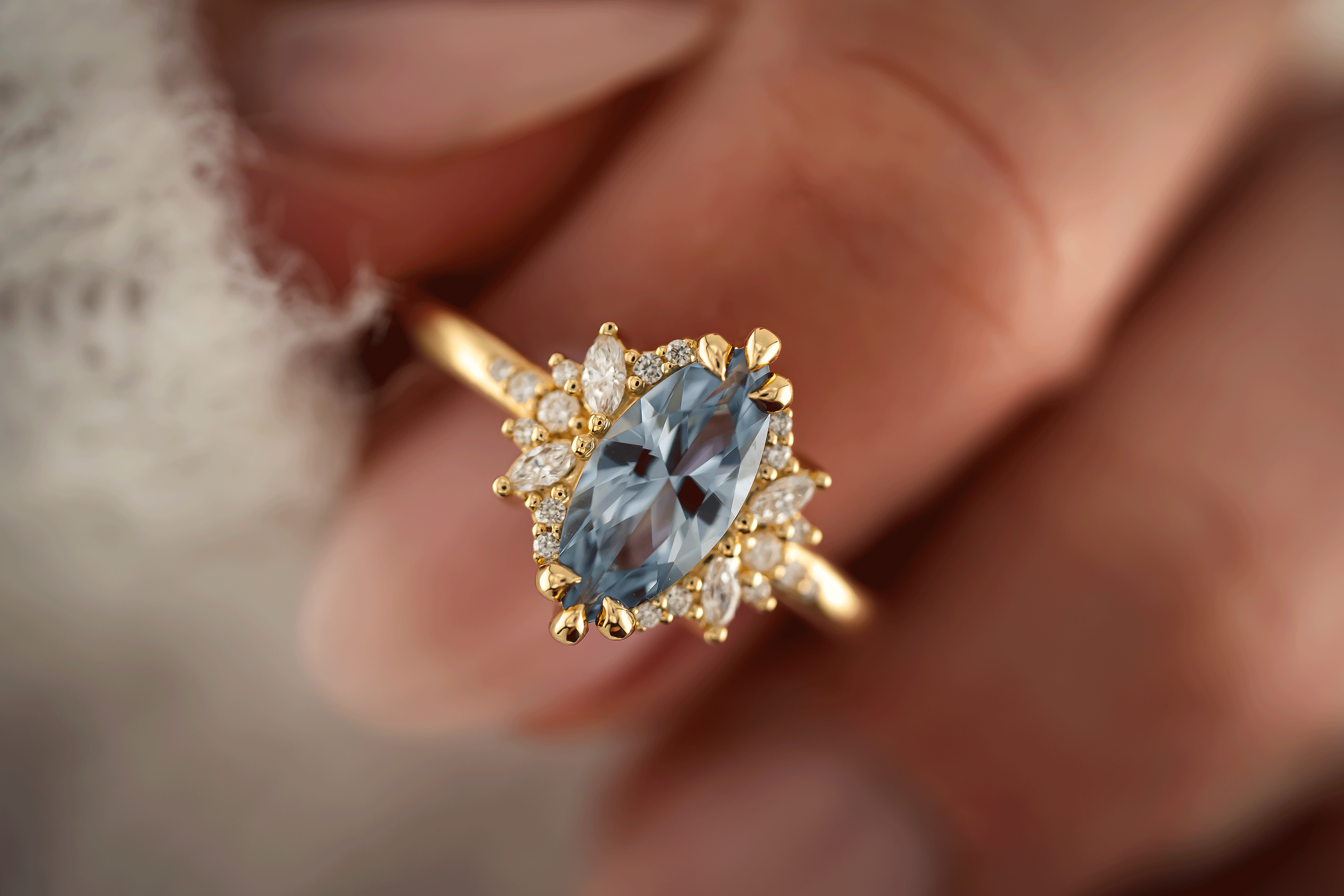 The Reverie Ring | 1.37 CT Marquise Blue Sapphire - Lavender Creek Gems