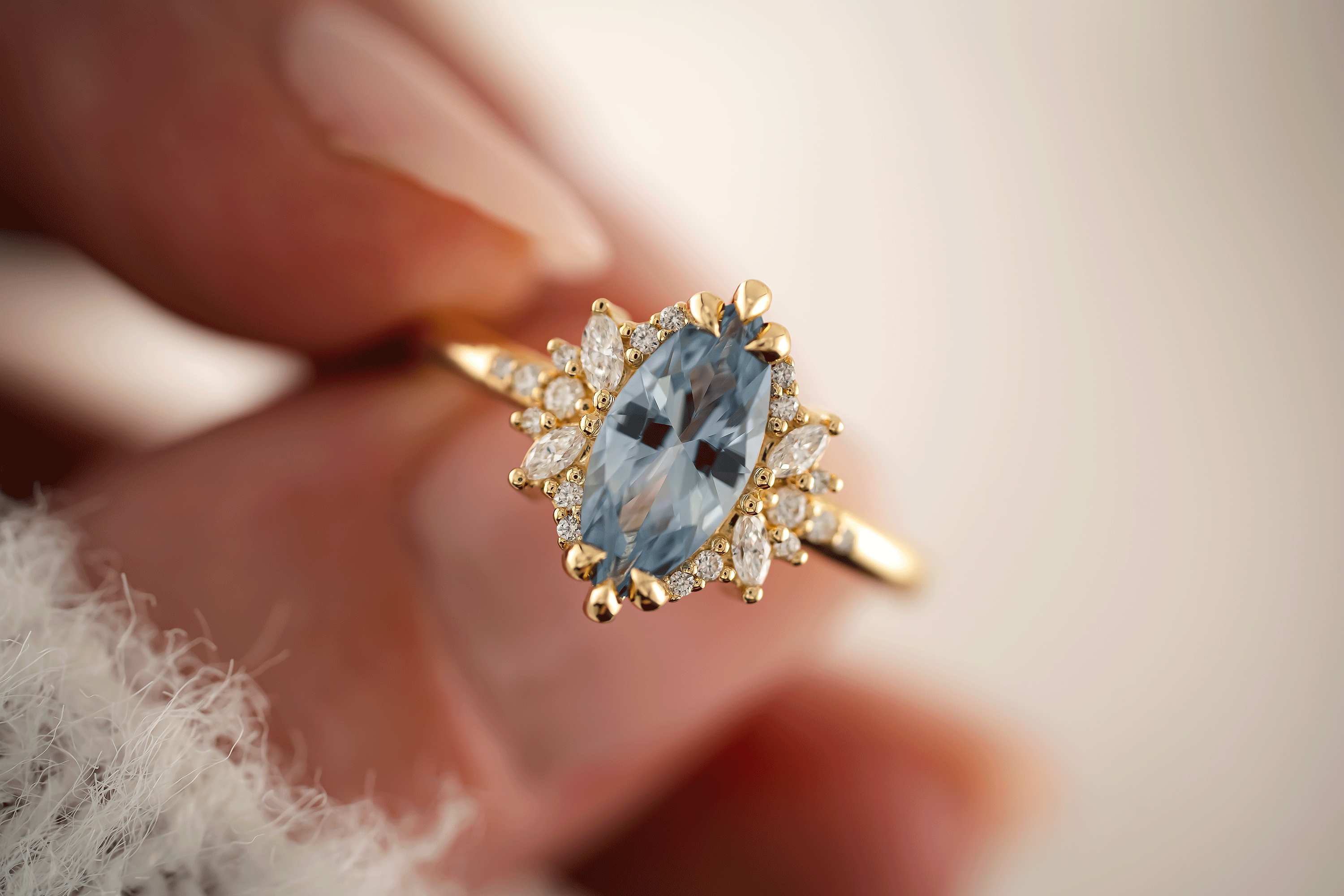 The Reverie Ring | 1.37 CT Marquise Blue Sapphire - Lavender Creek Gems