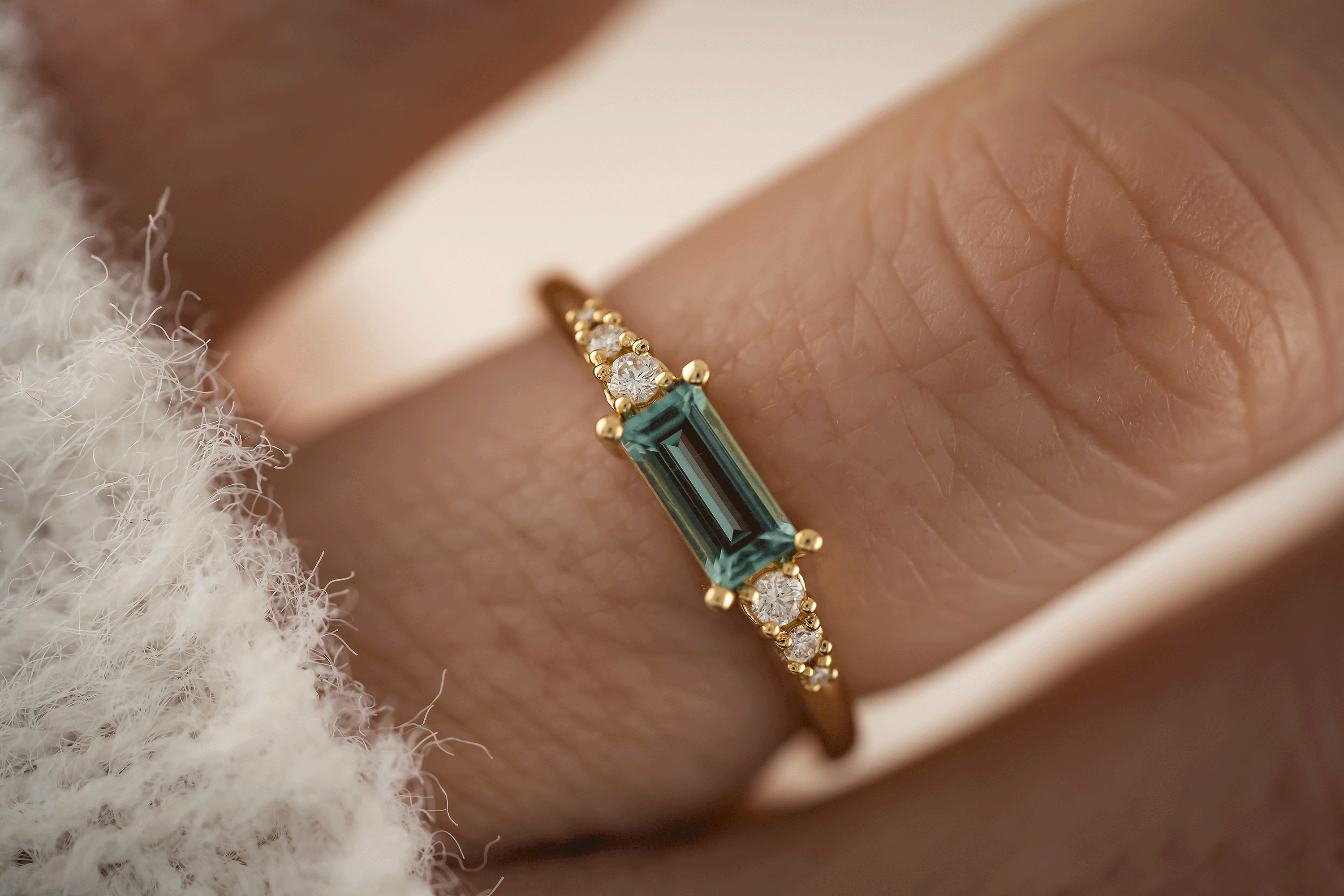 The Vela Ring | Blue Tourmaline - Lavender Creek Gems