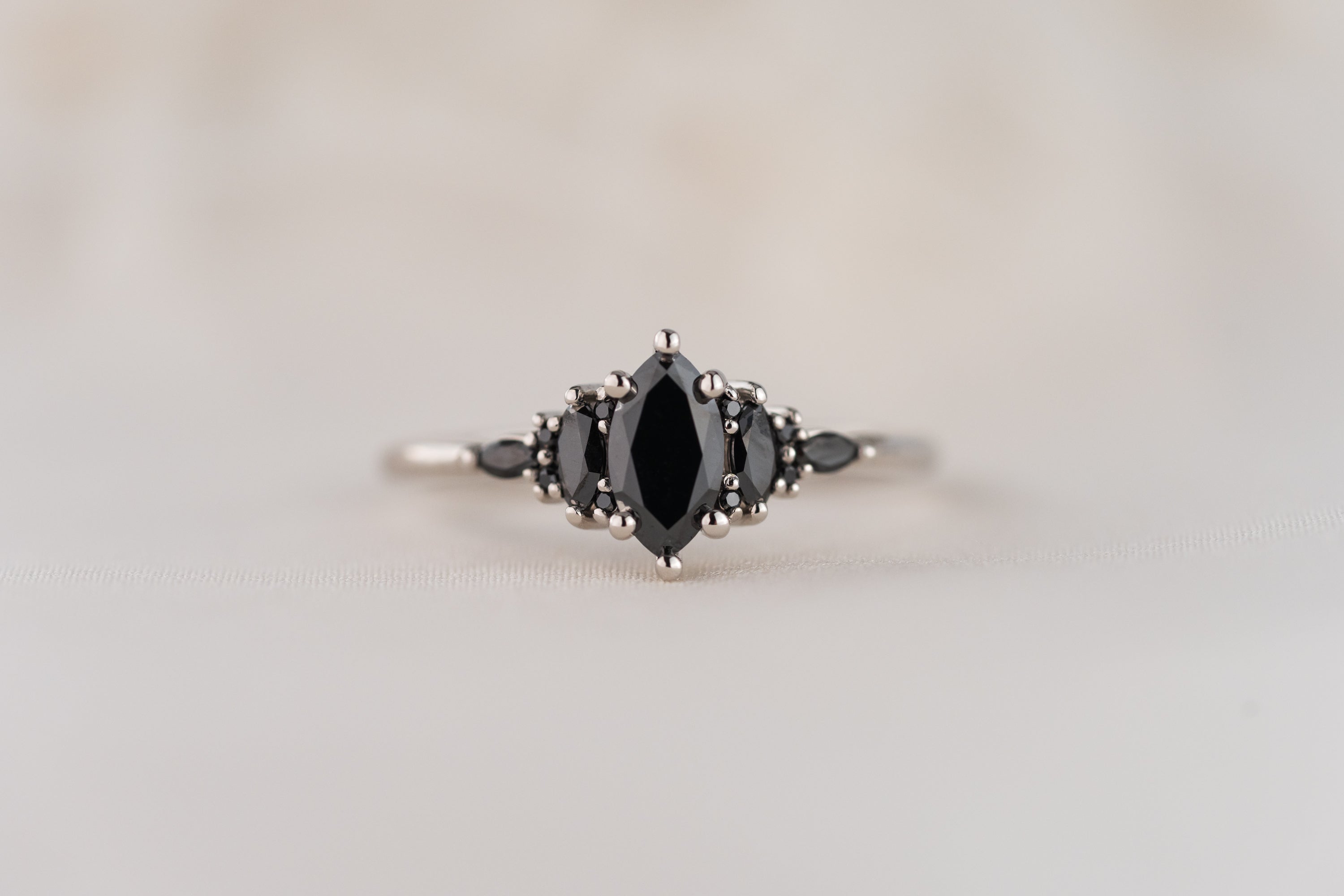 The Mini Maeve Ring | Marquise Black Diamond