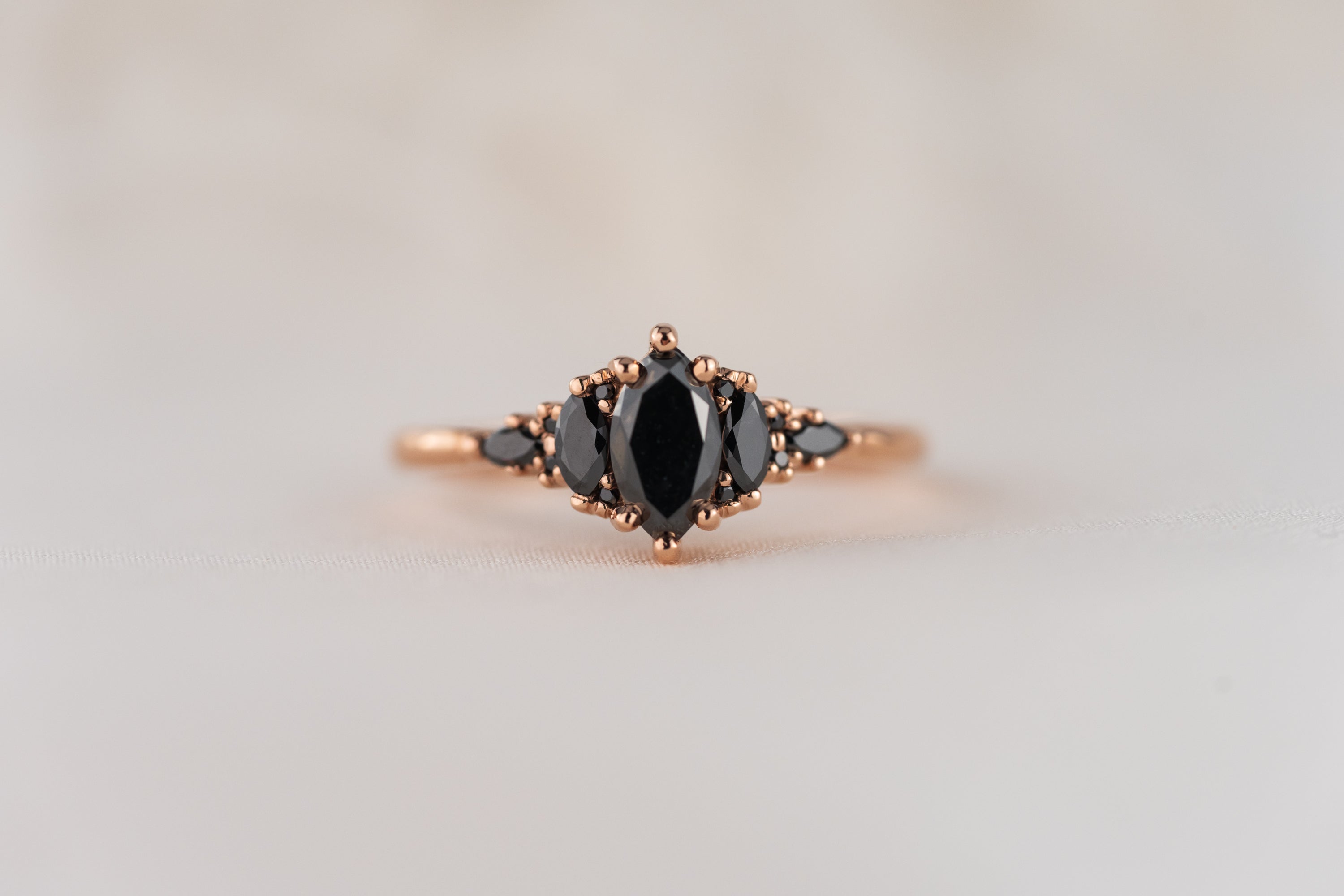 The Mini Maeve Ring | Marquise Black Diamond