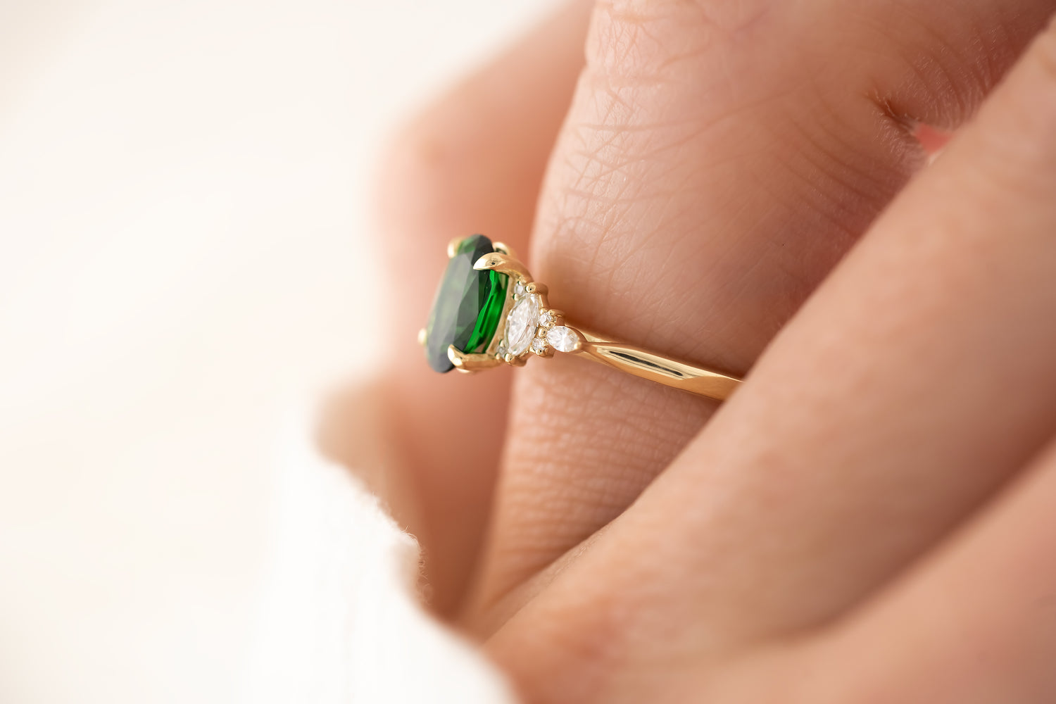 The Maeve Ring - 1.24 CT Oval Tsavorite Garnet - Lavender Creek Gems