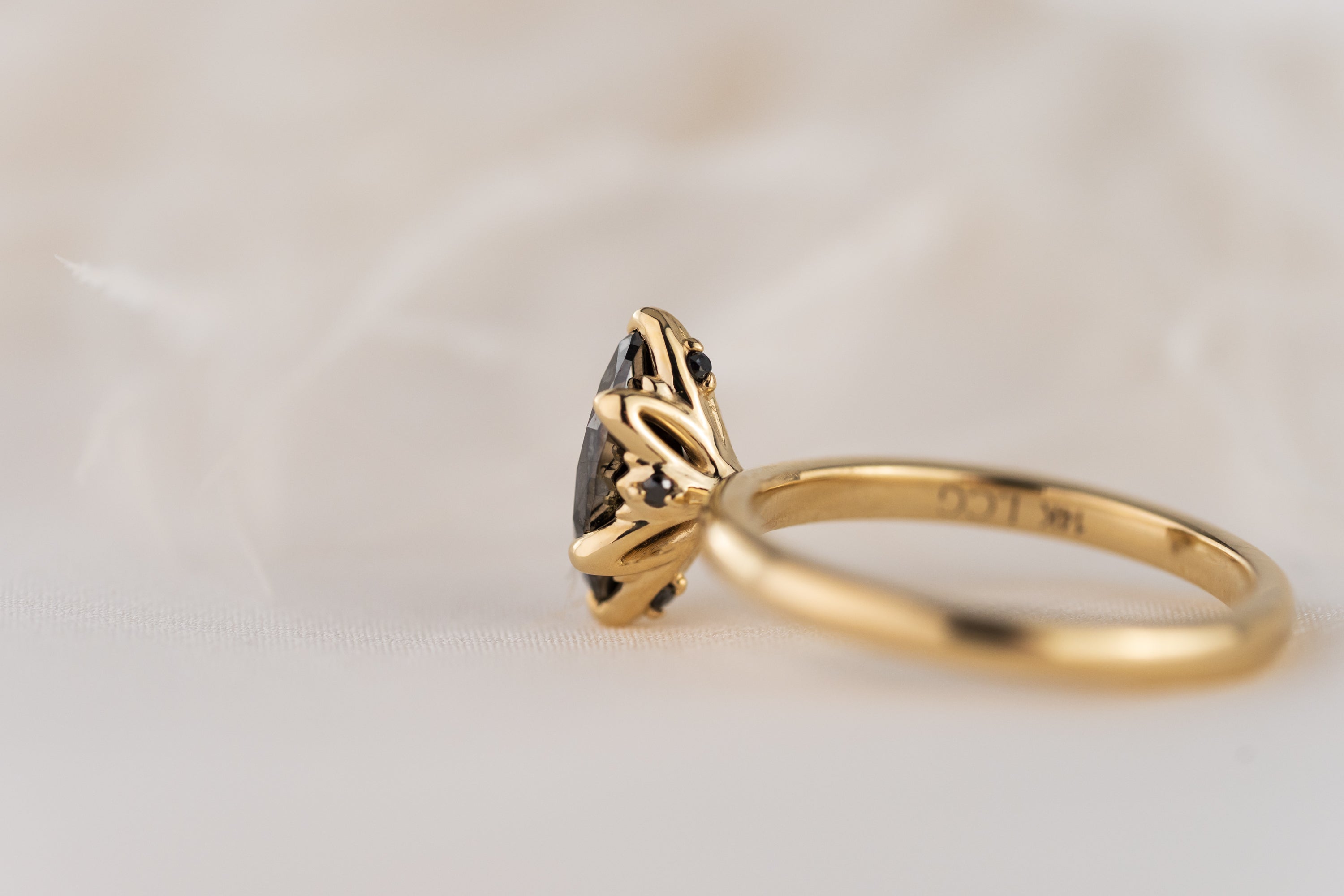 The Secret Garden Ring | 1.2 CT Marquise Black Diamond - Lavender Creek Gems