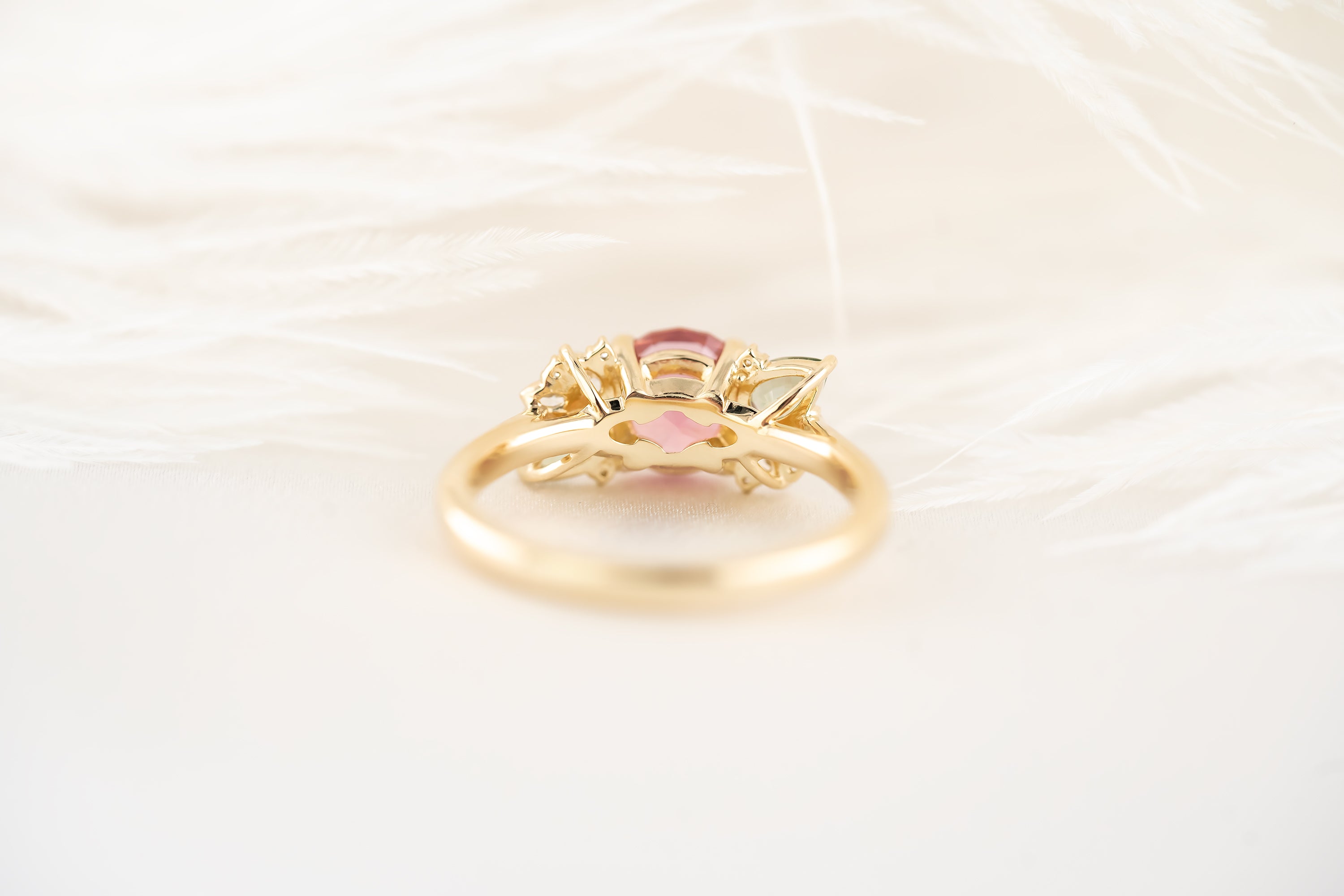 The Fleur Ring - 1.32 CT Round Pink Tourmaline - Lavender Creek Gems