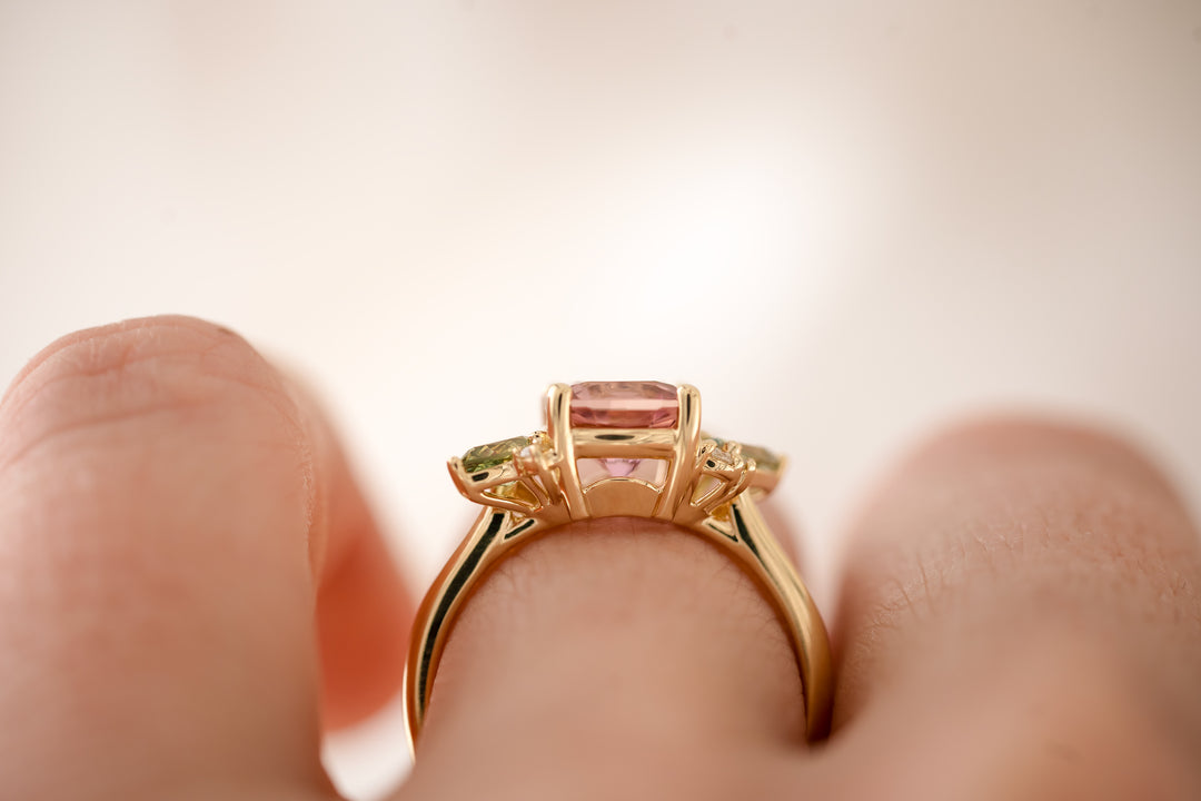 The Fleur 1.6 CT Cushion Cut Pink Tourmaline Ring