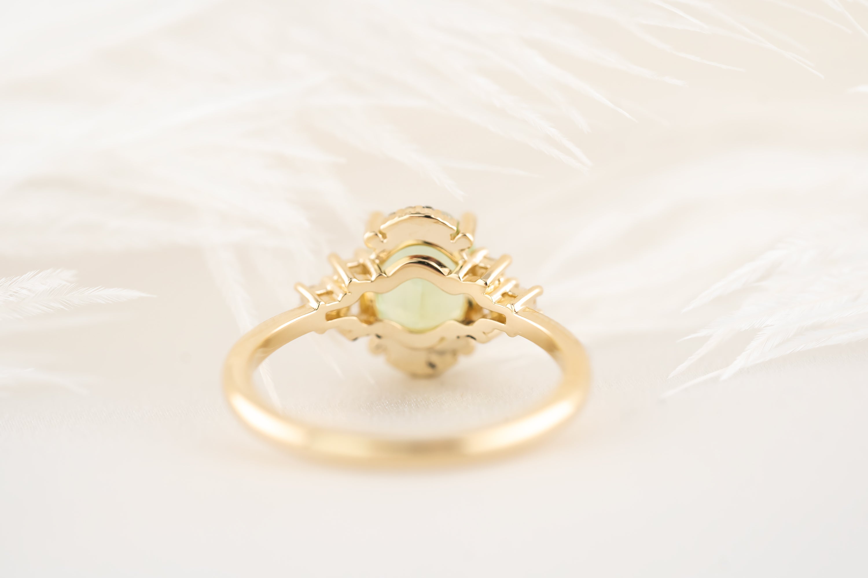 The Sura Ring - 1.64 CT Oval Mint Green Tourmaline - Lavender Creek Gems