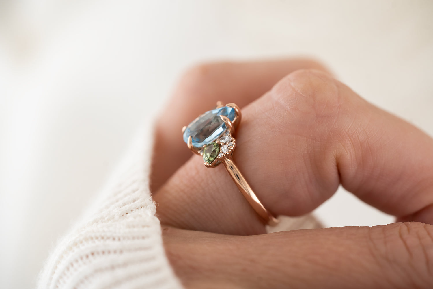 The Fleur Ring | 1.9 CT Pear Aquamarine - Lavender Creek Gems