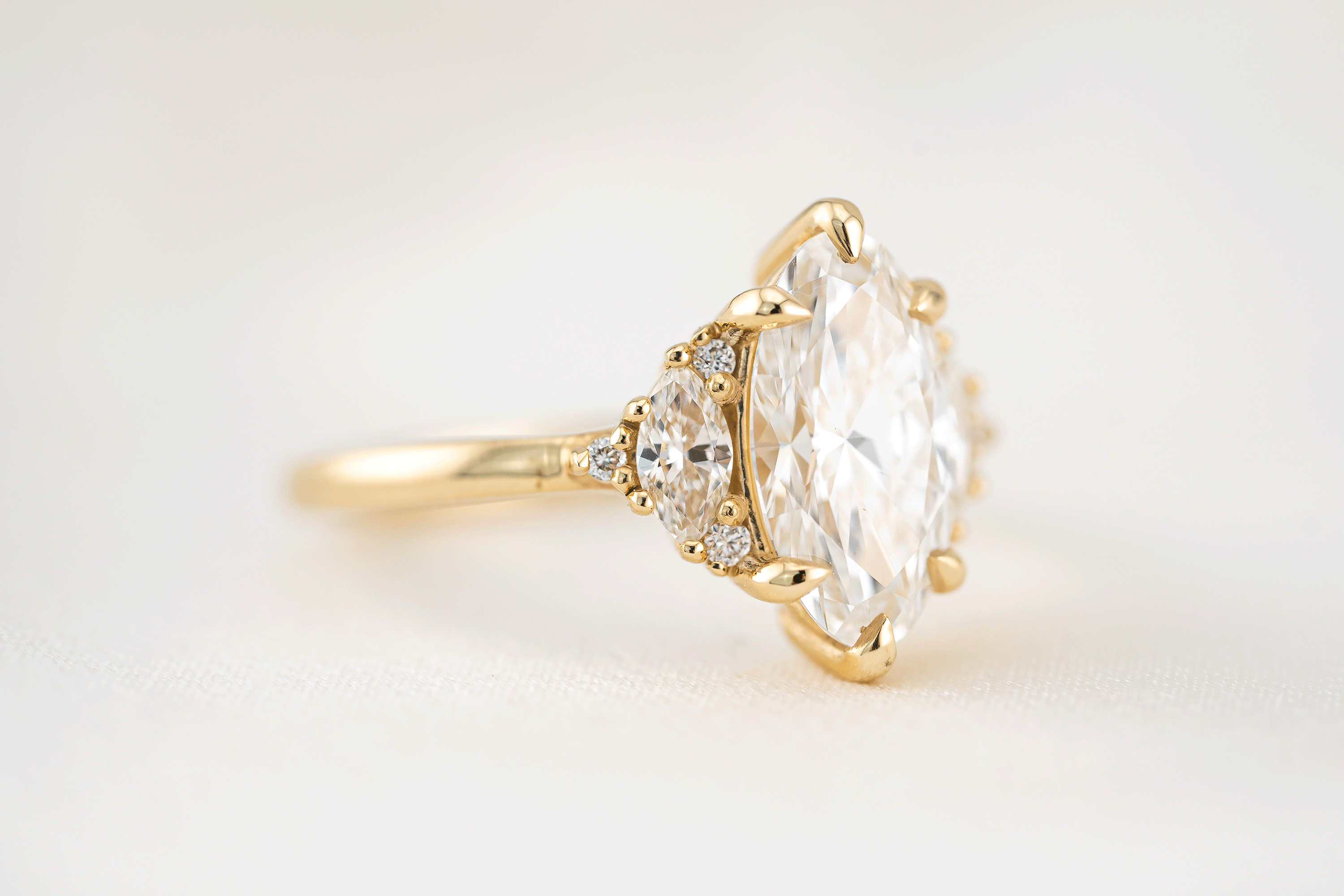 The Maren Ring | 1.96 CT Elongated Oval Diamond - Lavender Creek Gems