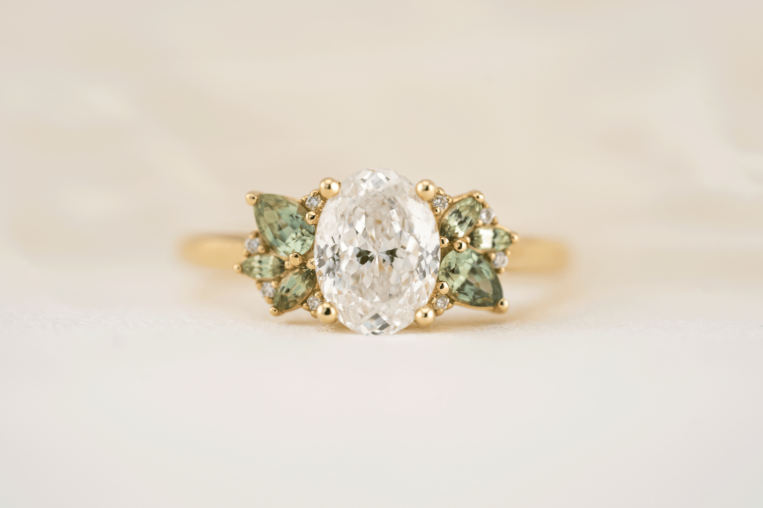 The Fleur Ring | 1.53 CT Portuguese Cut Oval Diamond - Lavender Creek Gems