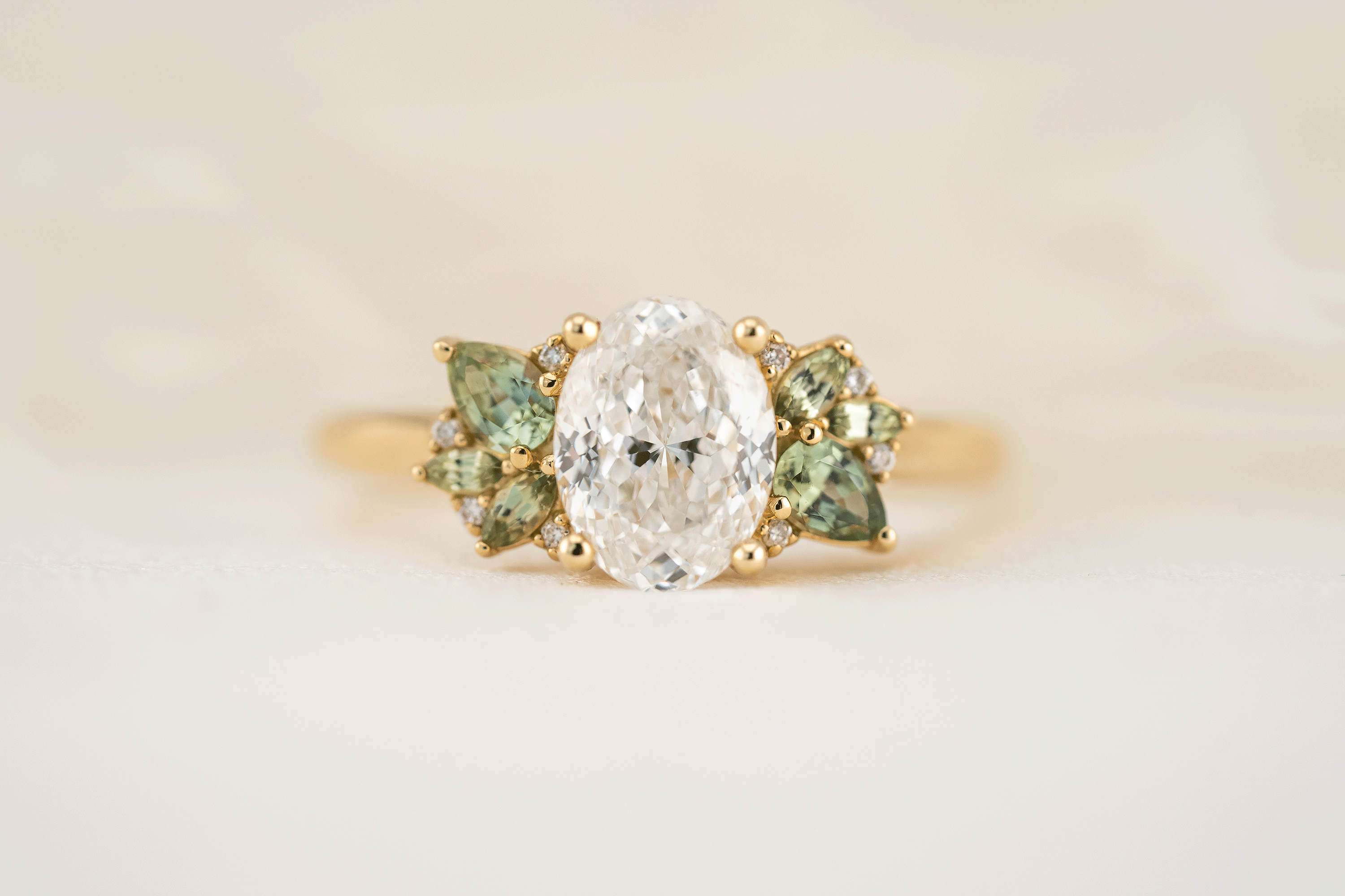 The Fleur Ring | 1.53 CT Portuguese Cut Oval Diamond - Lavender Creek Gems
